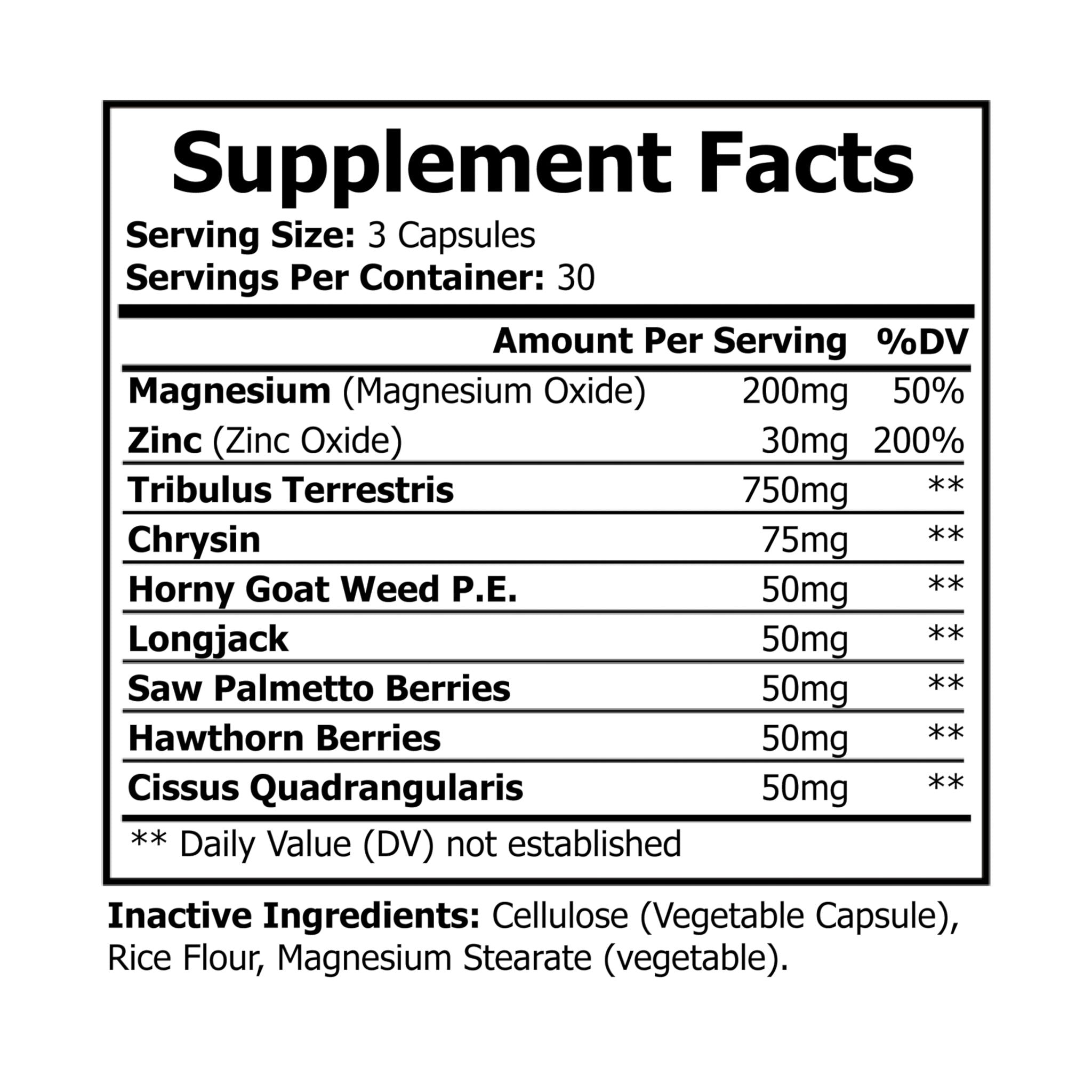 Dorpamine Vitality Testosterone Boost Magnesium Zinc Supplement (90 Capsules)
