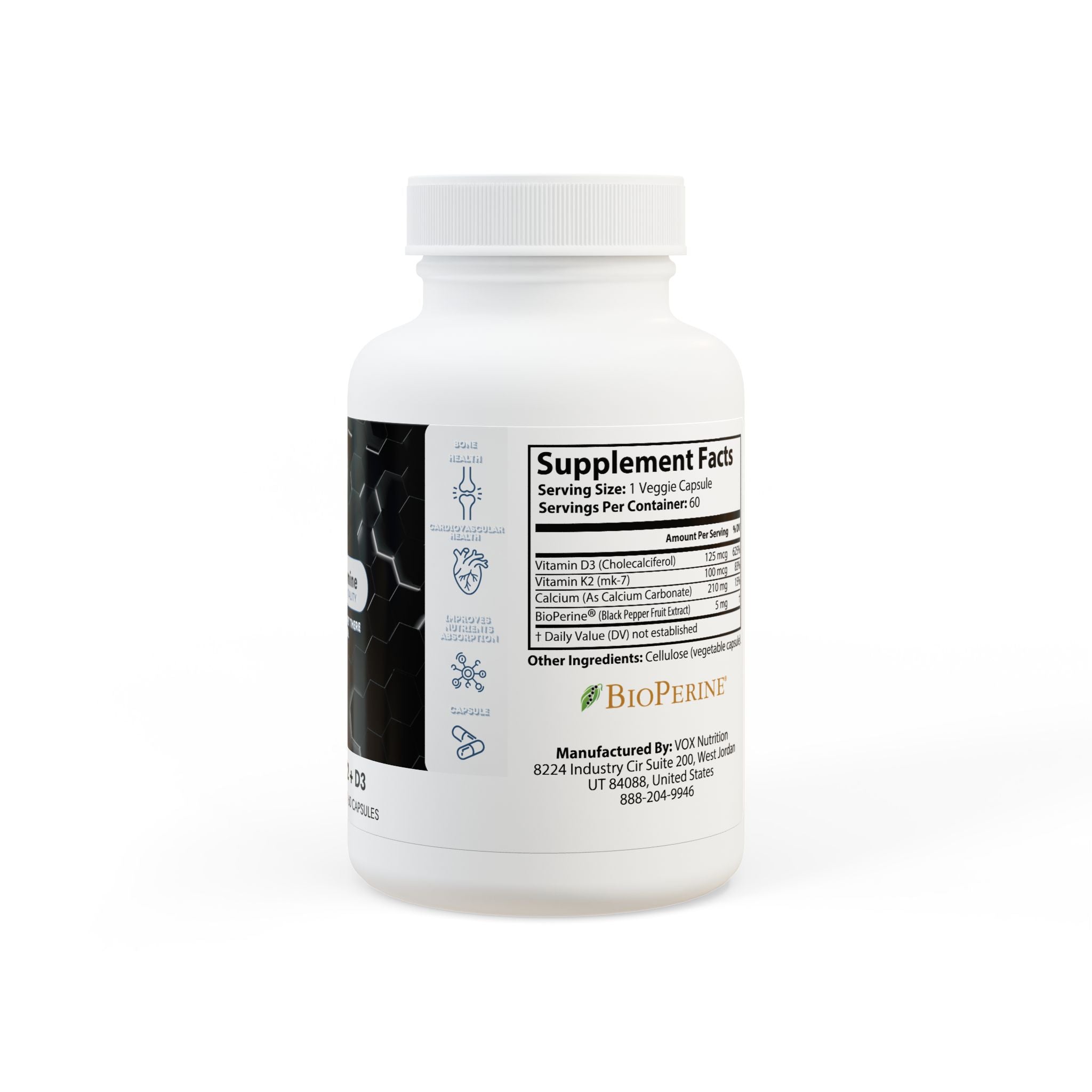 Dorpamine Vitality Vitamin K2 + D3 Supplement (60 Capsules)