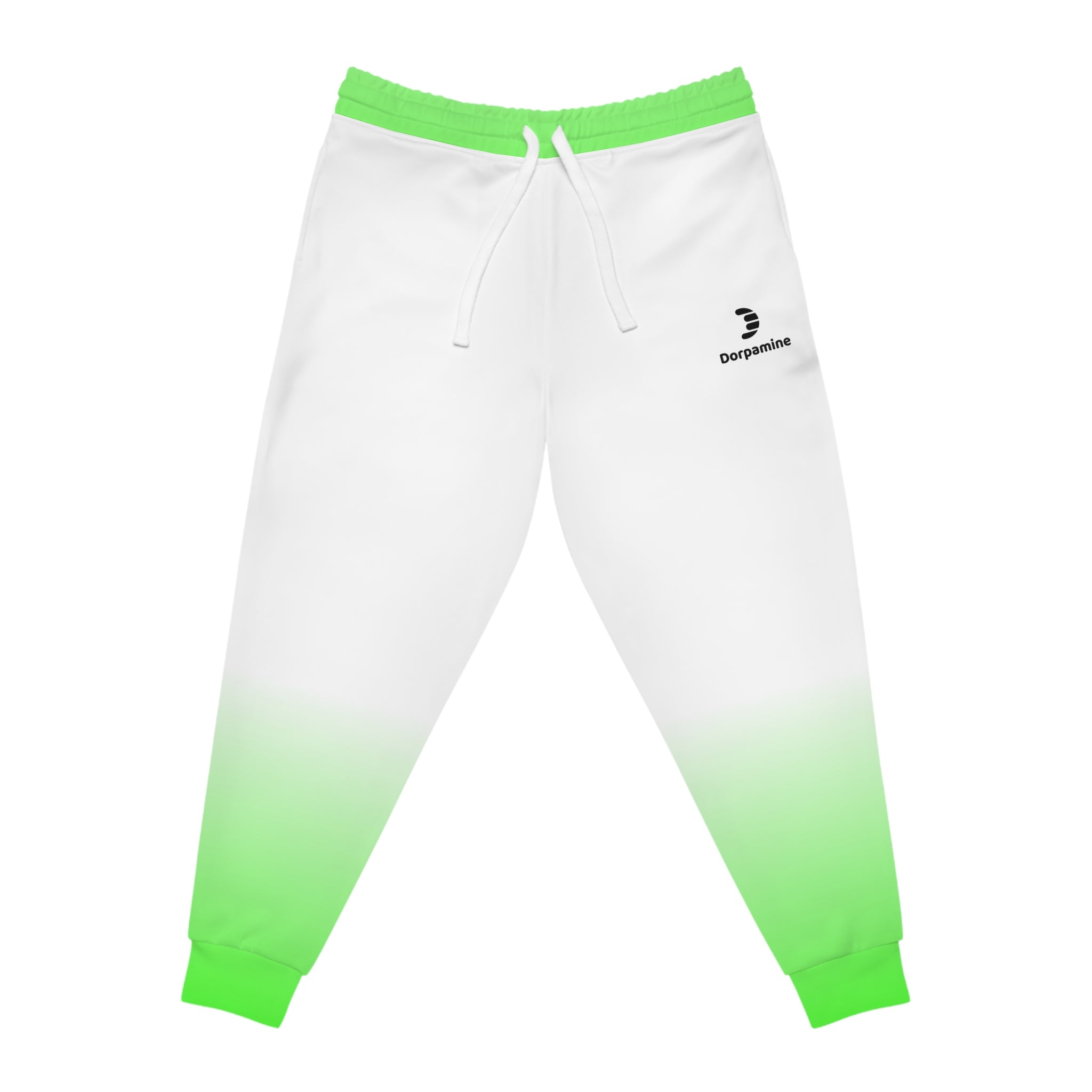Dorpamine Fusion White and Green Unisex Athletic Joggers