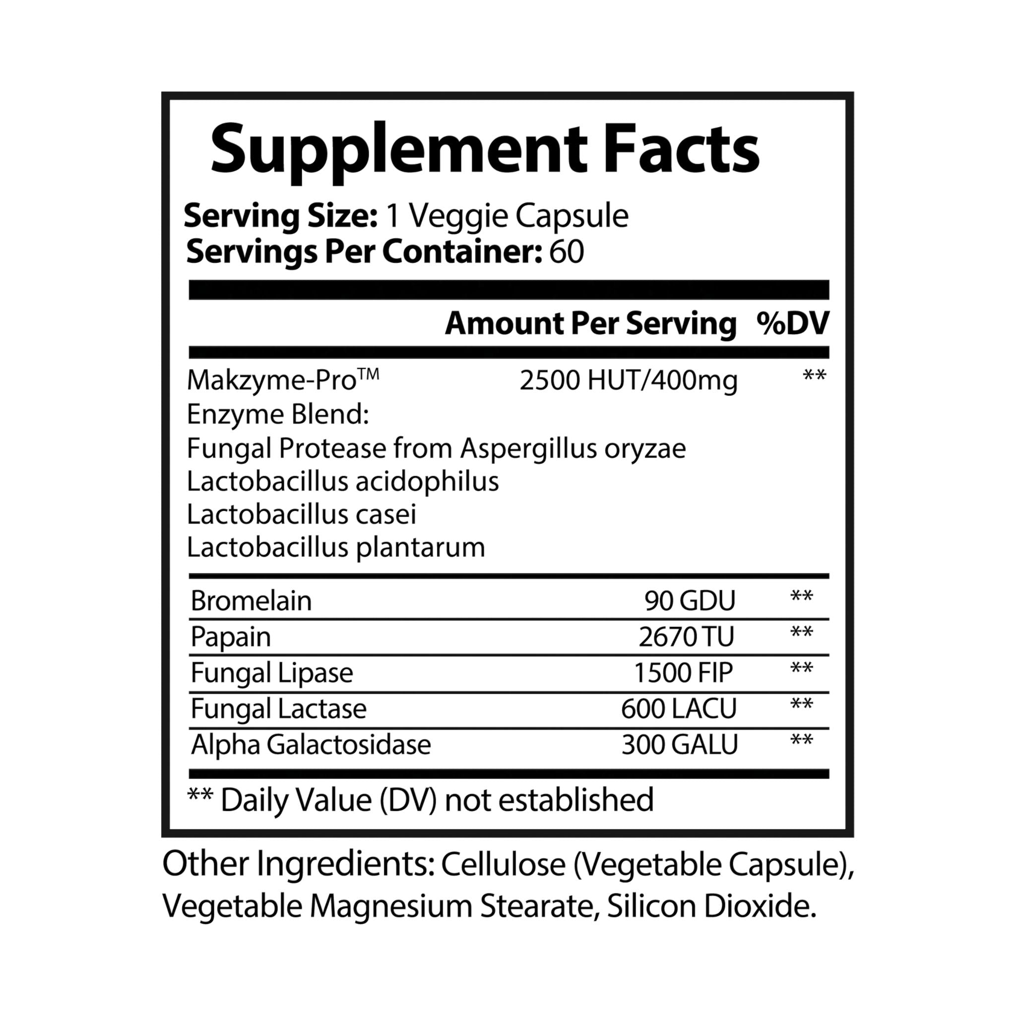 Dorpamine Vitality Digestive Enzyme Blend Supplement (60 Capsules)