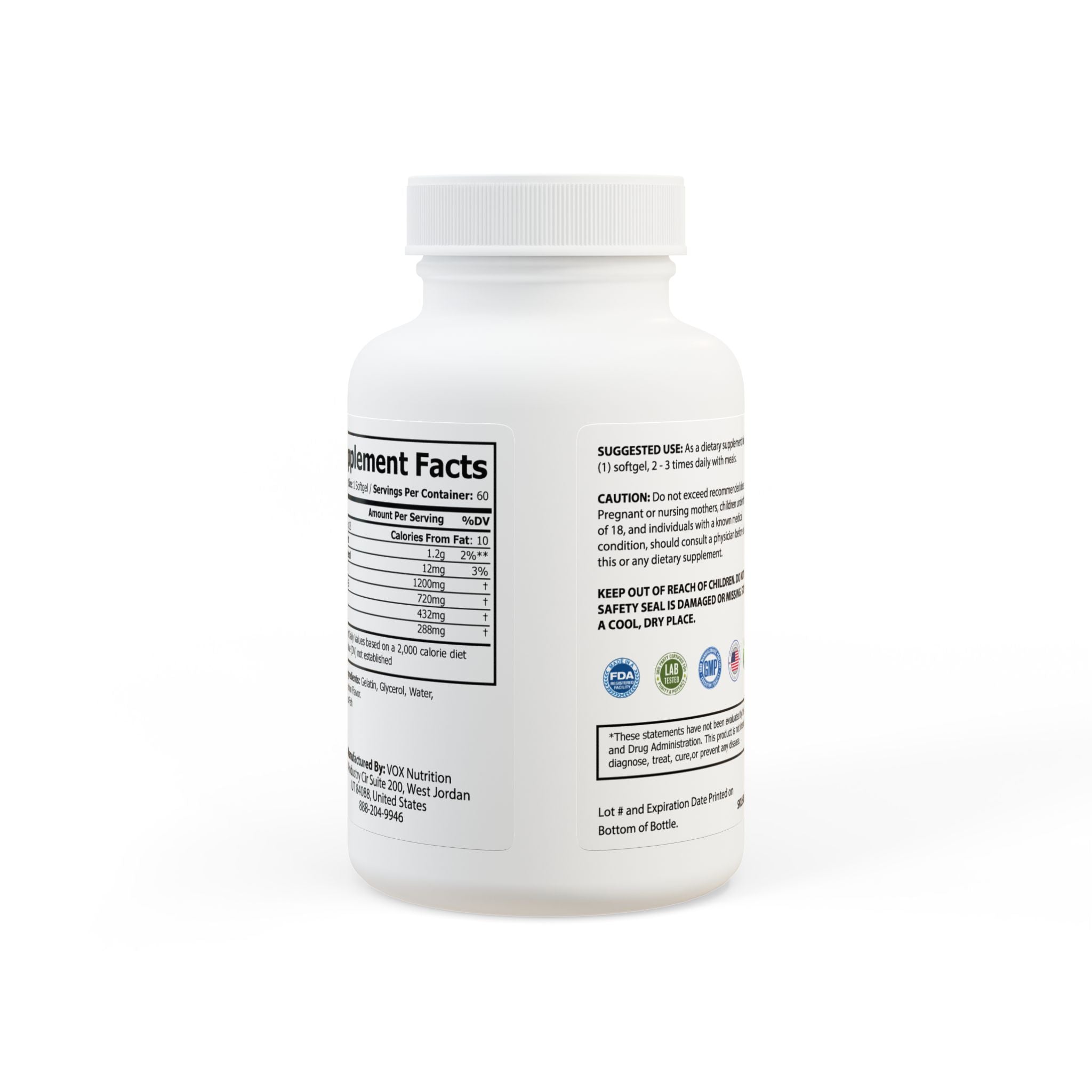Dorpamine Vitality Omega 3 Fish Oil Supplement (60 Softgels)