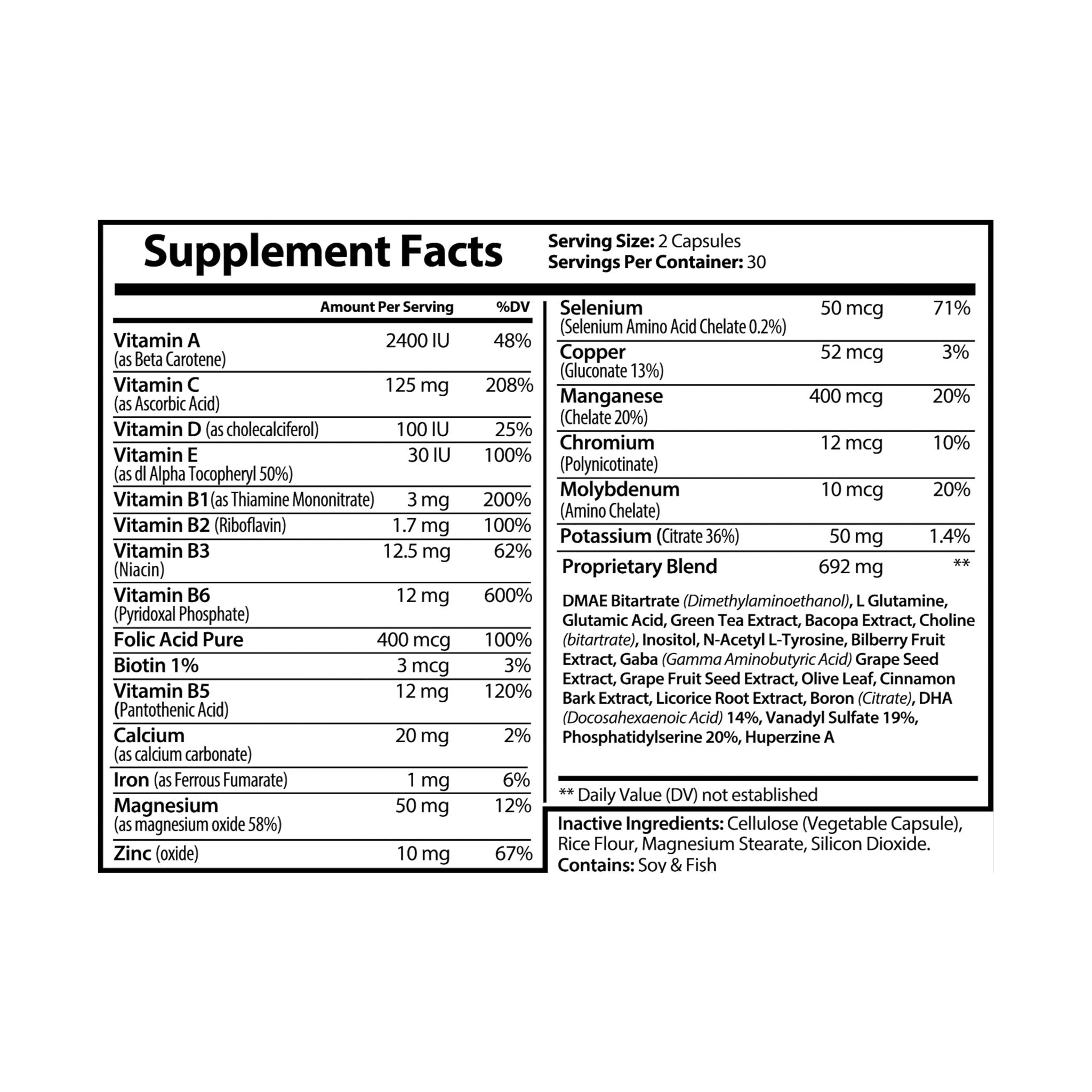 Dorpamine Vitality Brain Support Complex Supplement (60 Capsules)