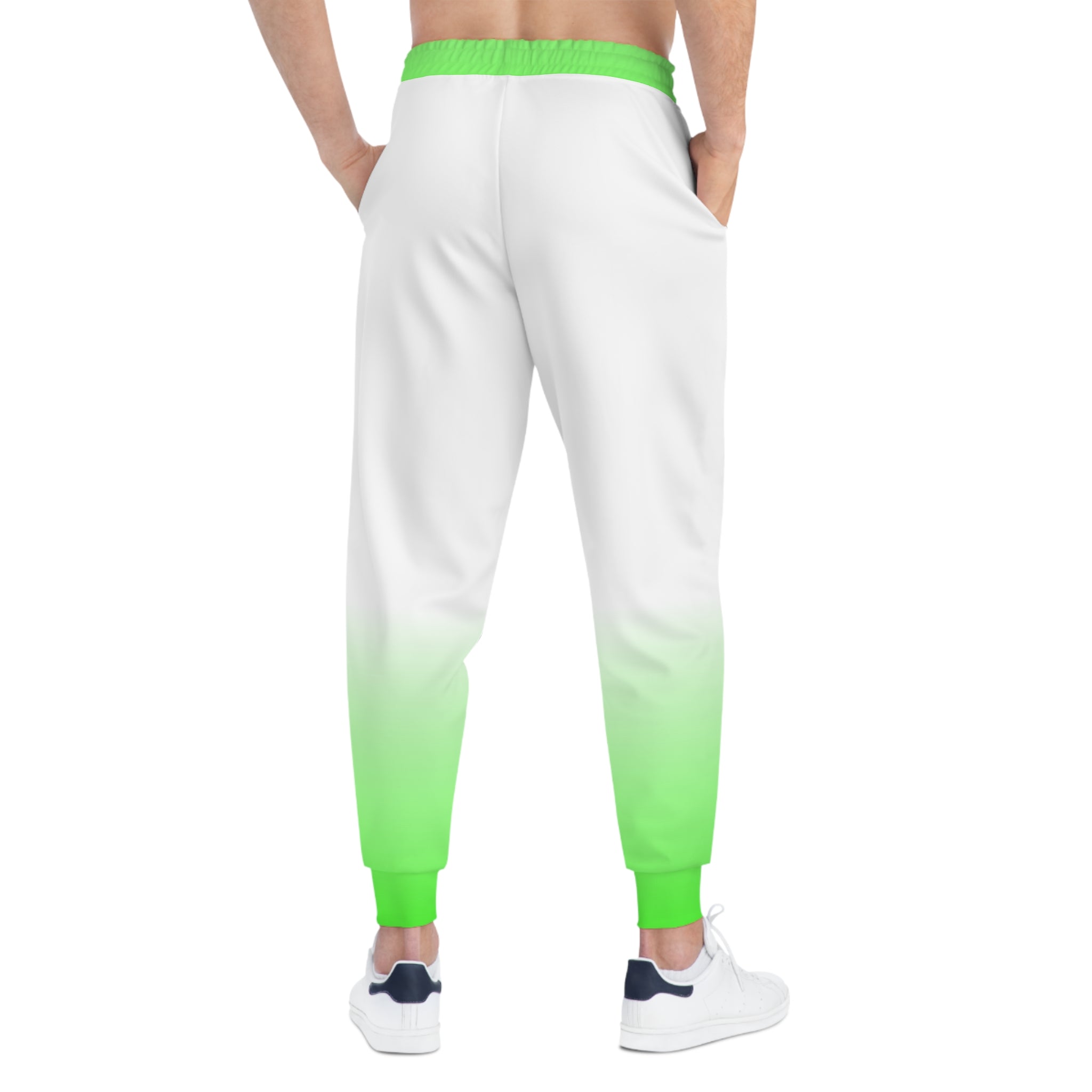 Dorpamine Fusion White and Green Unisex Athletic Joggers