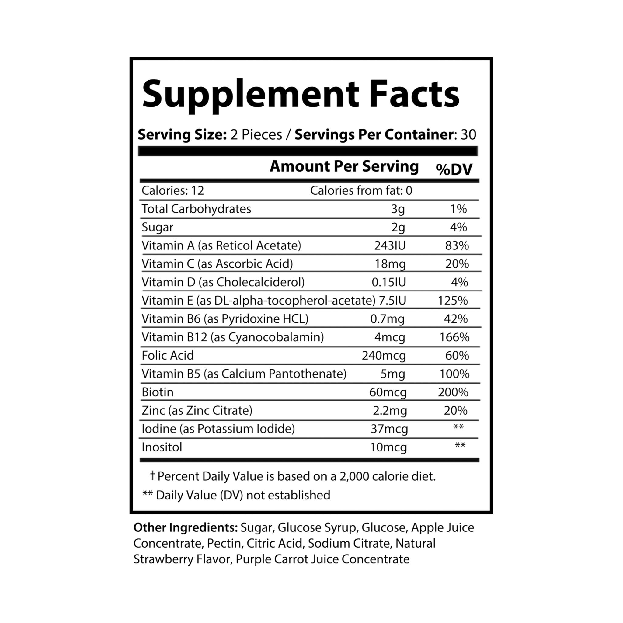 Dorpamine Vitality Multivitamin Gummies for Adults (60 Gummies)