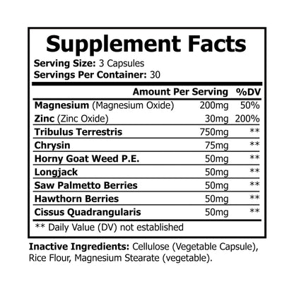Dorpamine Vitality Testosterone Boost Magnesium Zinc Supplement (90 Capsules)