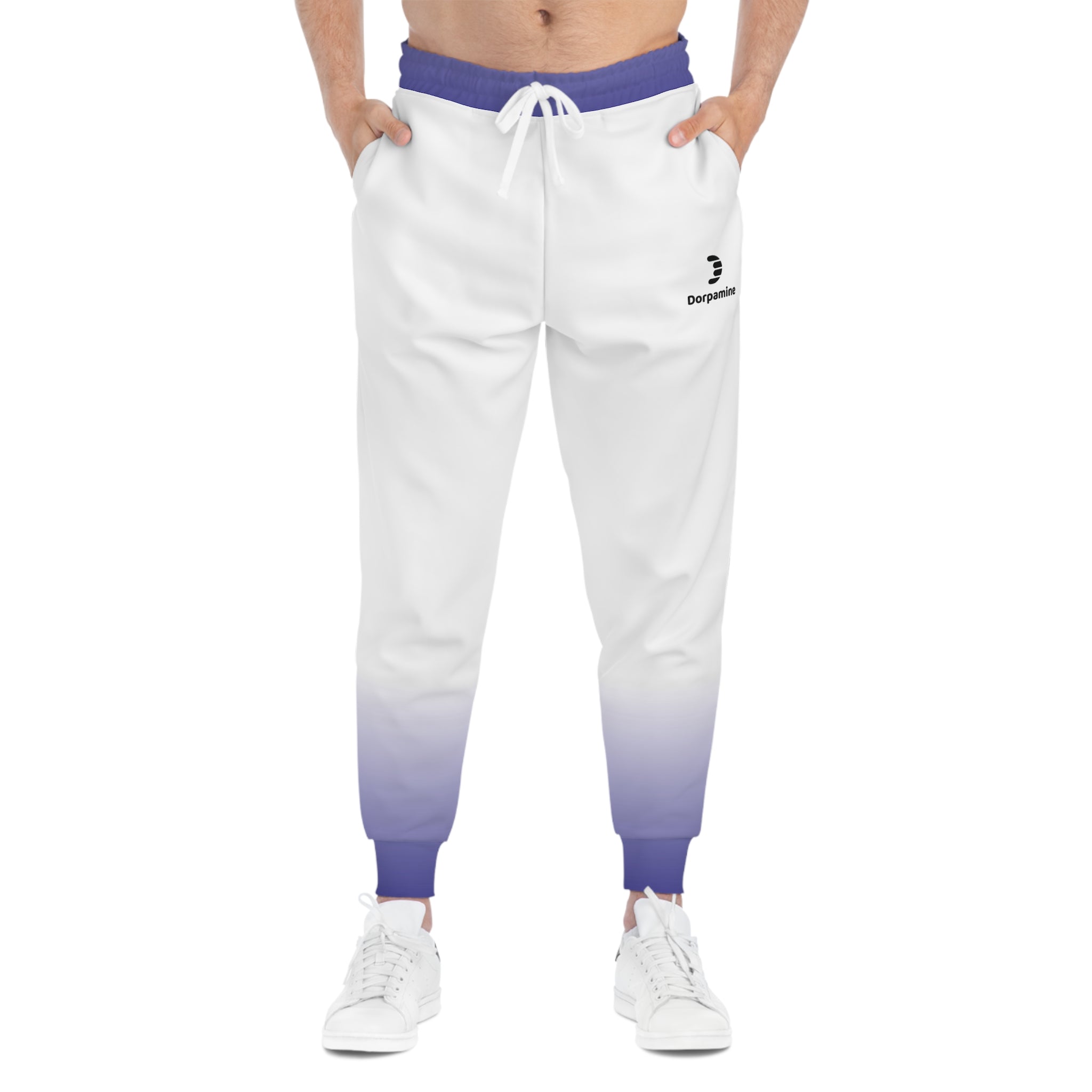 Dorpamine Fusion White and Purple Unisex Athletic Joggers