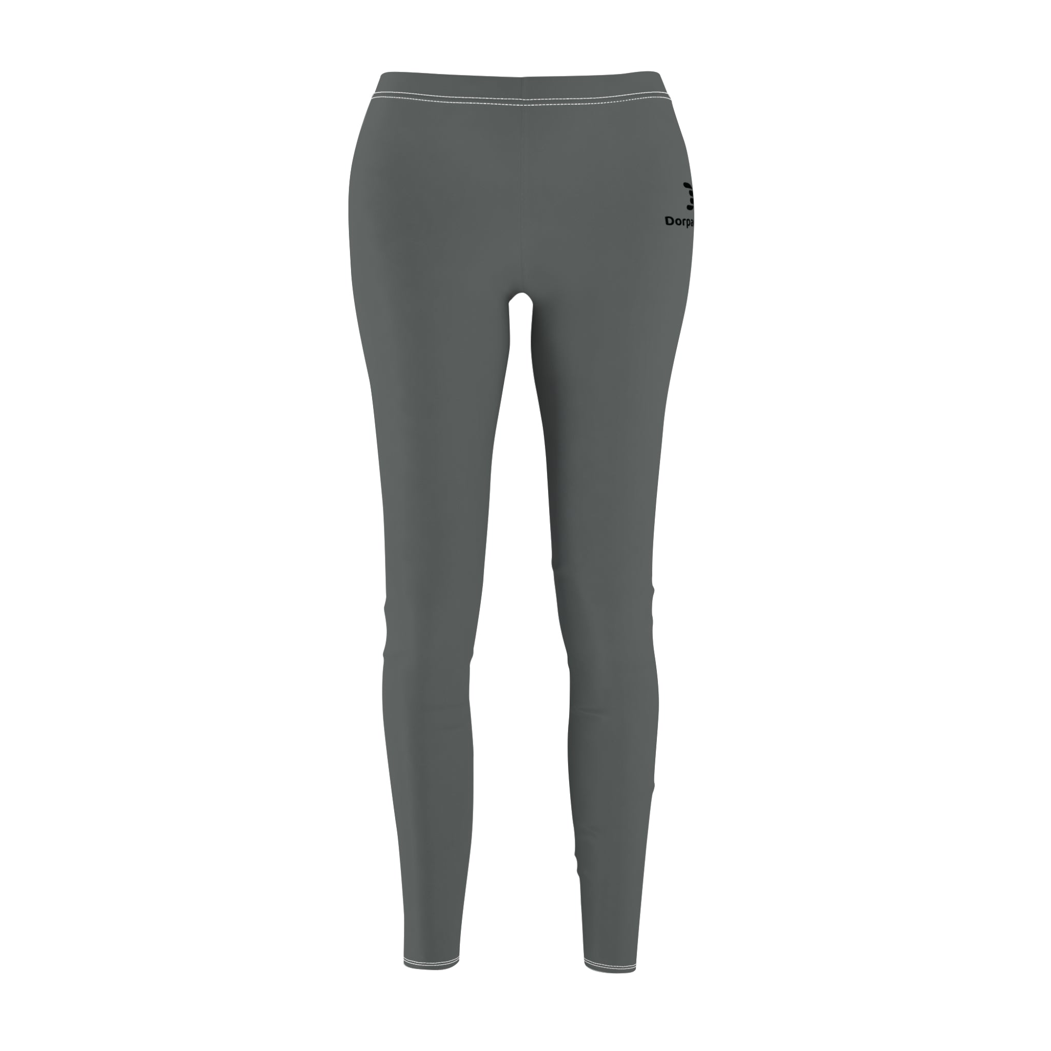 Dorpamine Solid Dark Grey Women's Cut & Sew Leggings