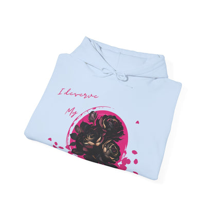 Dorpamine "I Deserve My Flowers" Collection Pink Unisex Heavy Blend™ Hooded Sweatshirt