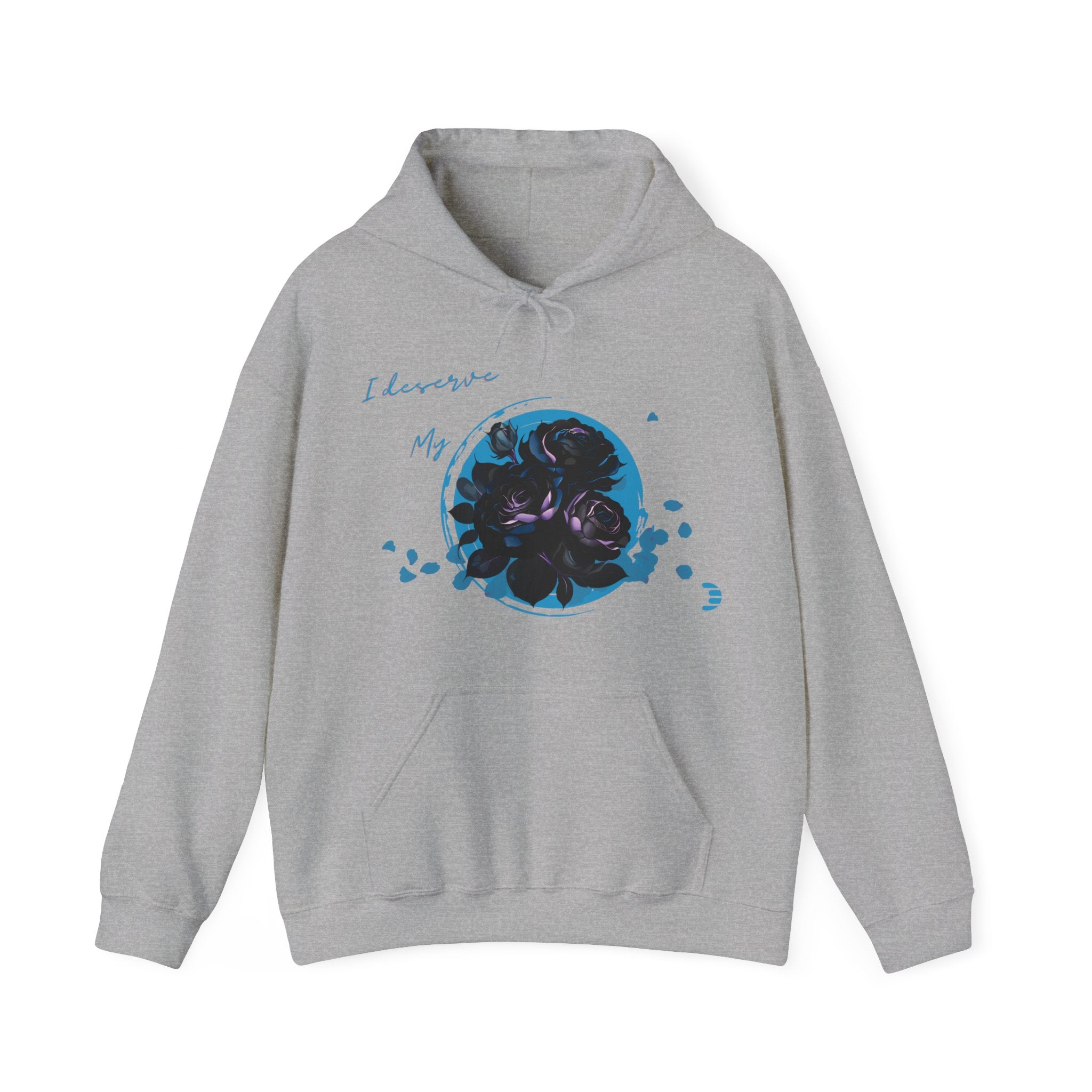 Dorpamine "I Deserve My Flowers" Collection Blue Unisex Heavy Blend™ Hooded Sweatshirt