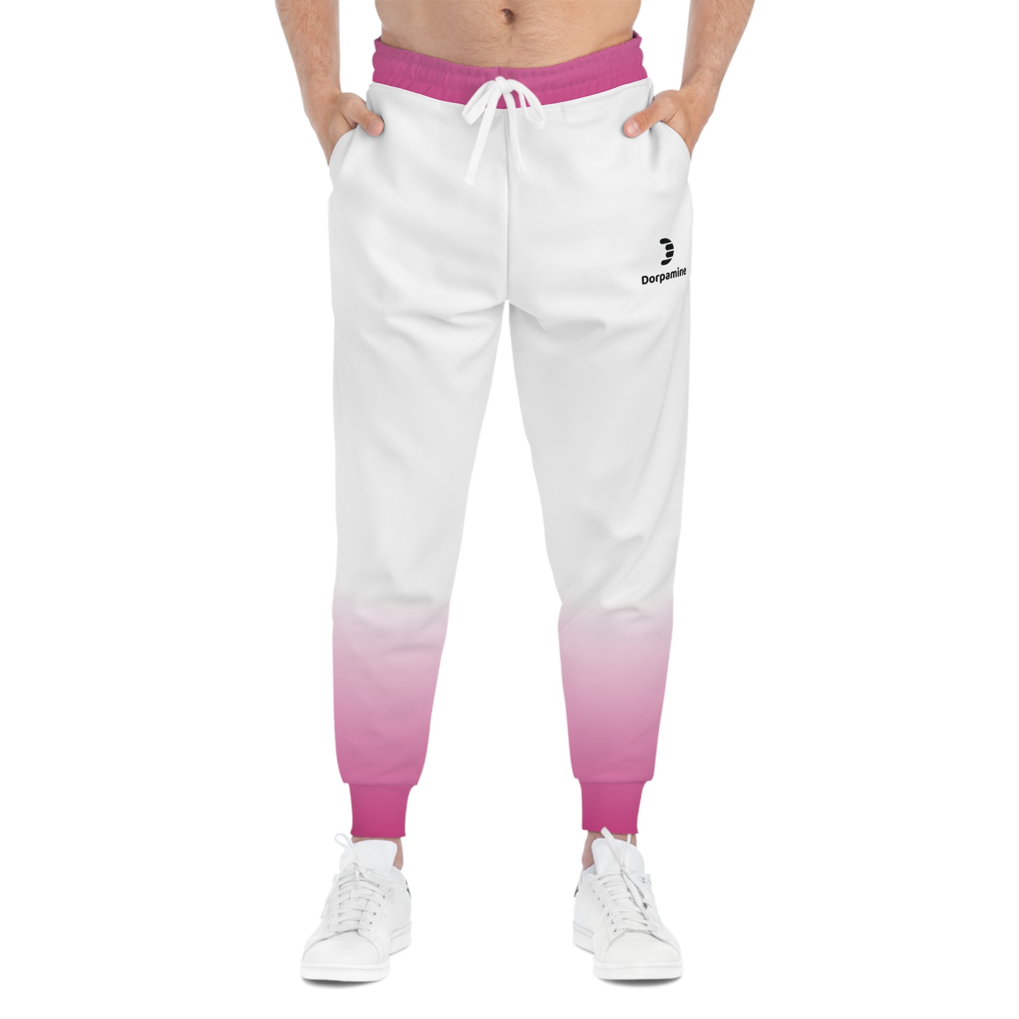 Dorpamine Fusion White and Pink Unisex Athletic Joggers