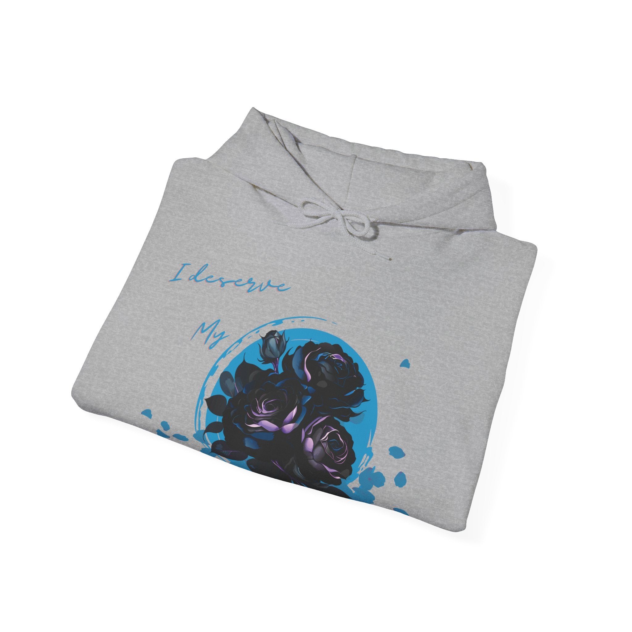 Dorpamine "I Deserve My Flowers" Collection Blue Unisex Heavy Blend™ Hooded Sweatshirt