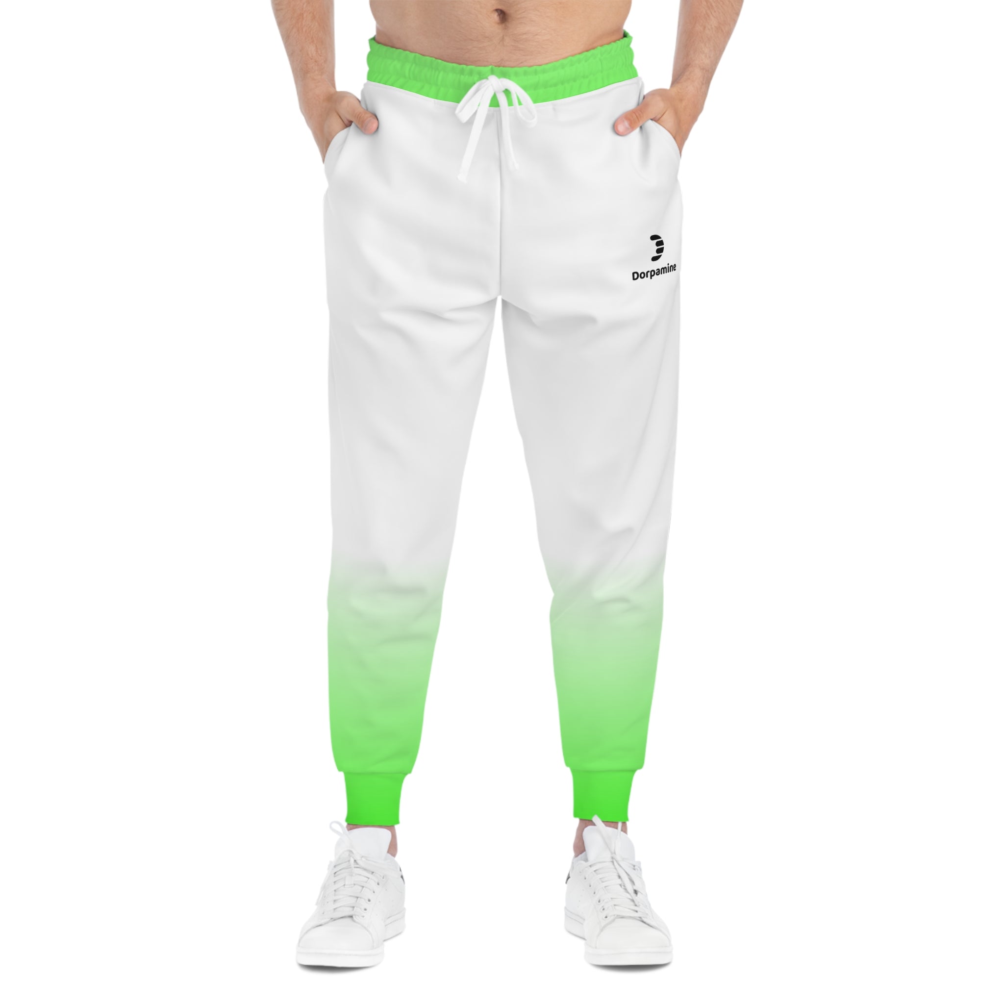 Dorpamine Fusion White and Green Unisex Athletic Joggers