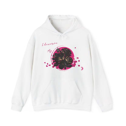 Dorpamine "I Deserve My Flowers" Collection Pink Unisex Heavy Blend™ Hooded Sweatshirt
