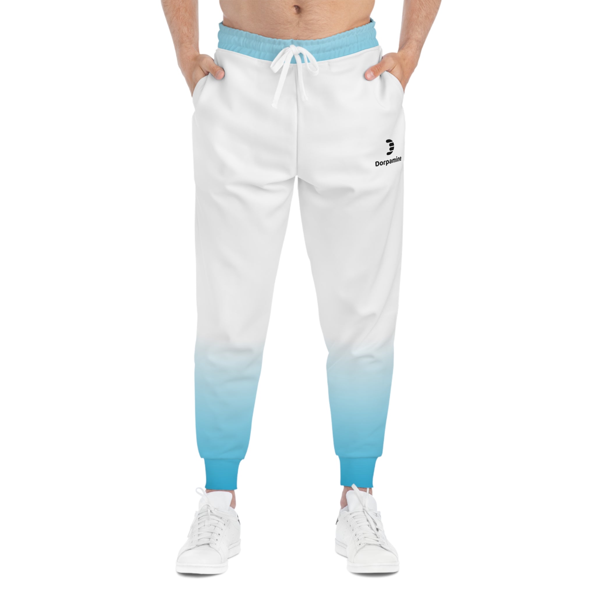 Dorpamine Fusion White and Blue Unisex Athletic Joggers