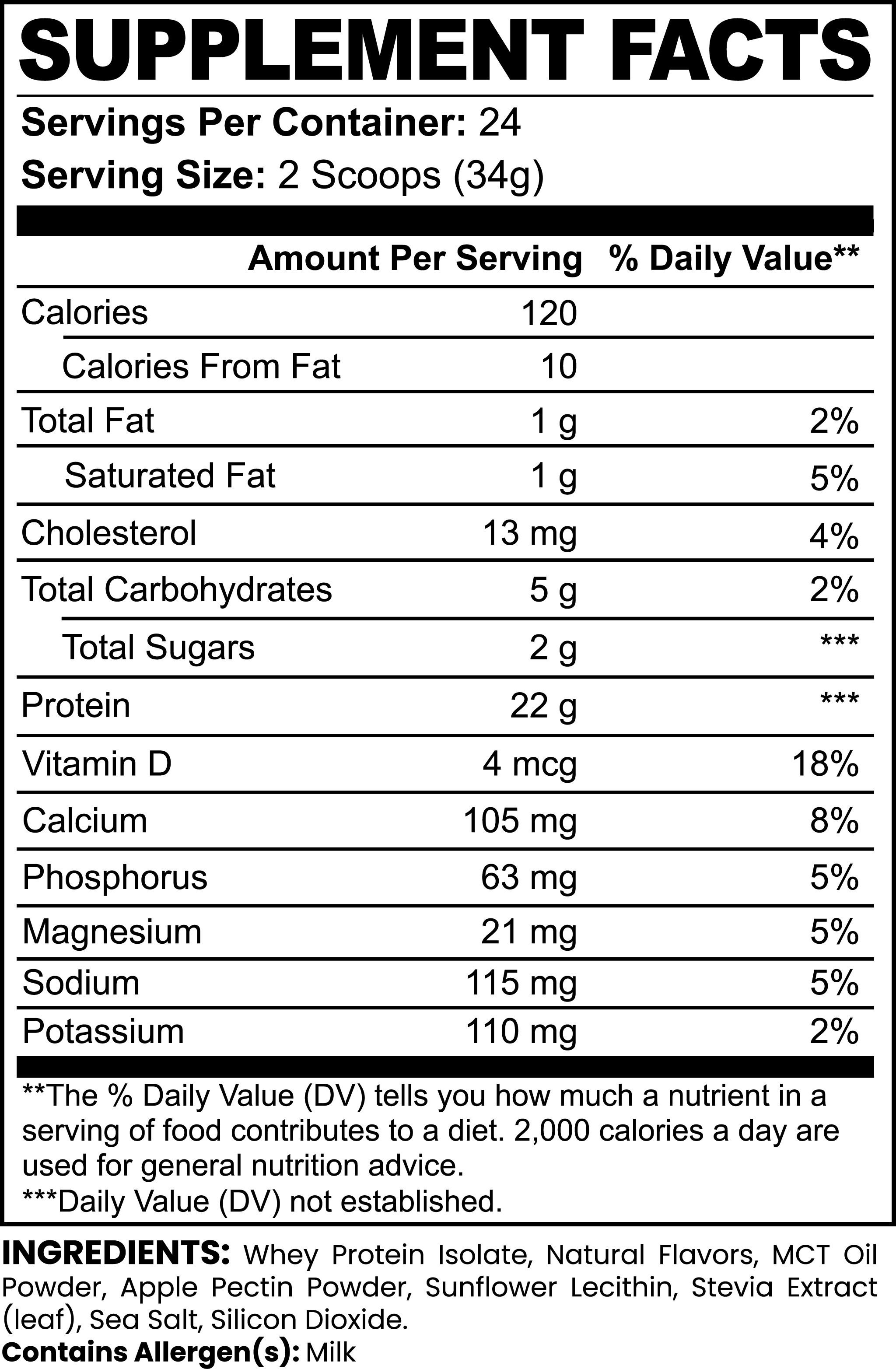 Dorpamine Vitality Advanced 100% Whey Protein Isolate (Vanilla)