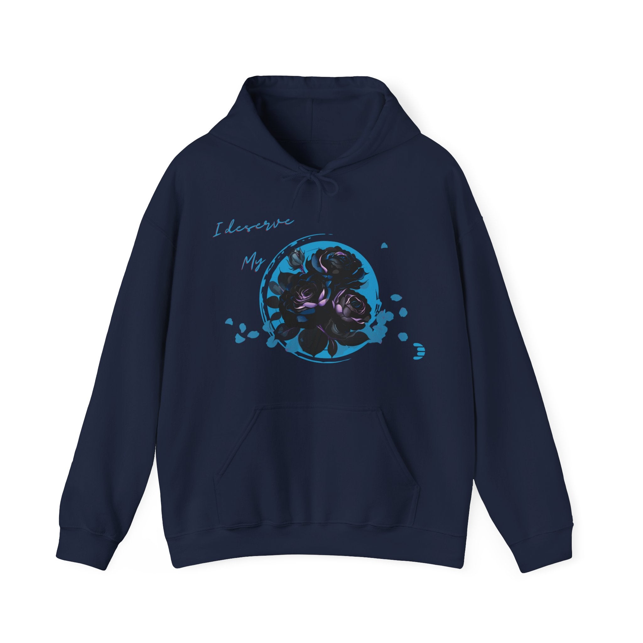 Dorpamine "I Deserve My Flowers" Collection Blue Unisex Heavy Blend™ Hooded Sweatshirt