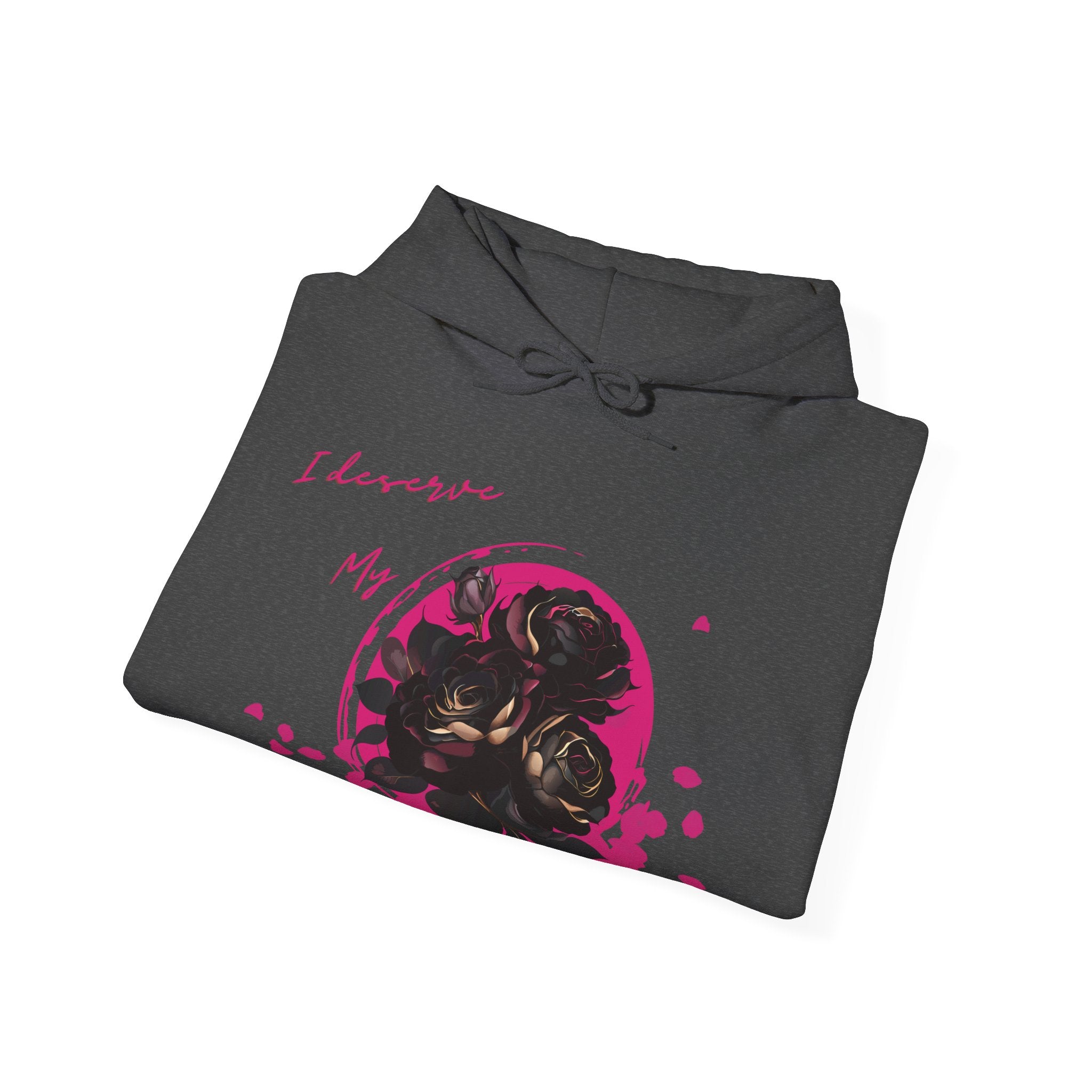 Dorpamine "I Deserve My Flowers" Collection Pink Unisex Heavy Blend™ Hooded Sweatshirt