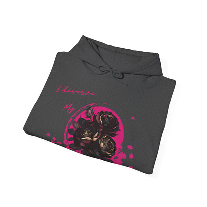Dorpamine "I Deserve My Flowers" Collection Pink Unisex Heavy Blend™ Hooded Sweatshirt