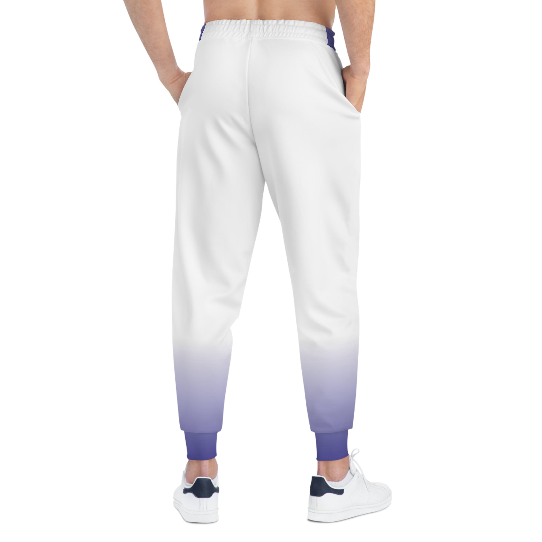 Dorpamine Fusion White and Purple Unisex Athletic Joggers