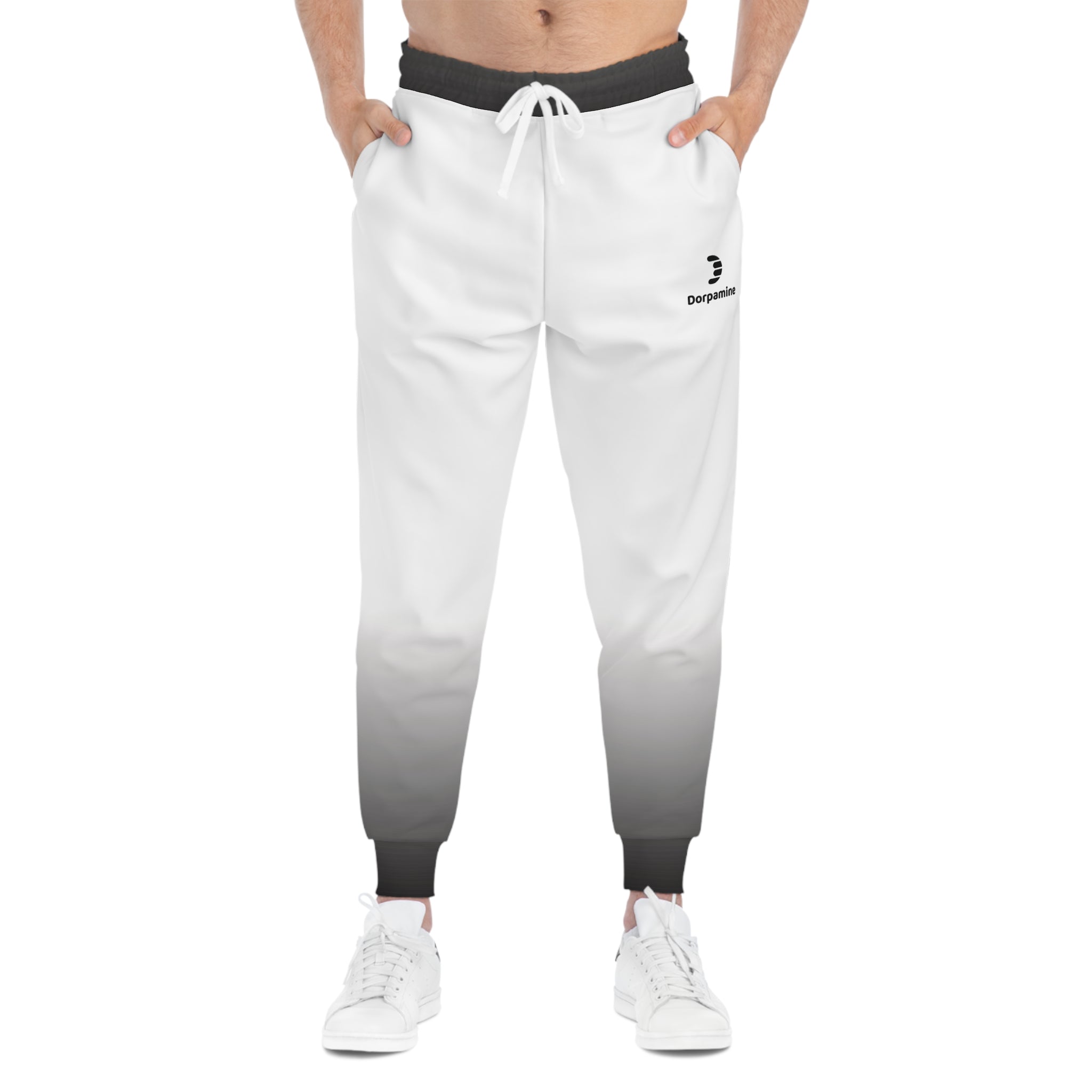 Dorpamine Fusion White and Grey Unisex Athletic Joggers
