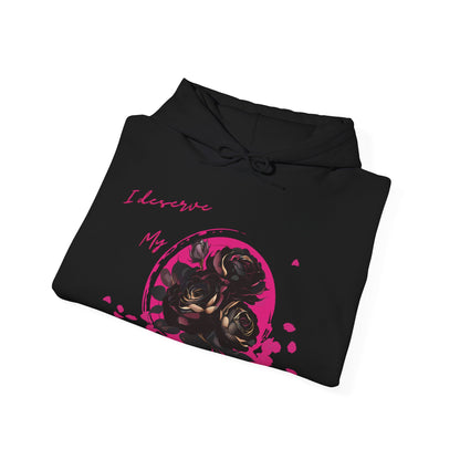 Dorpamine "I Deserve My Flowers" Collection Pink Unisex Heavy Blend™ Hooded Sweatshirt