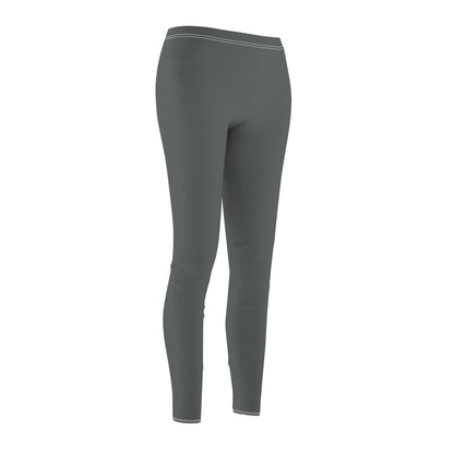 Dorpamine Solid Dark Grey Women's Cut & Sew Leggings