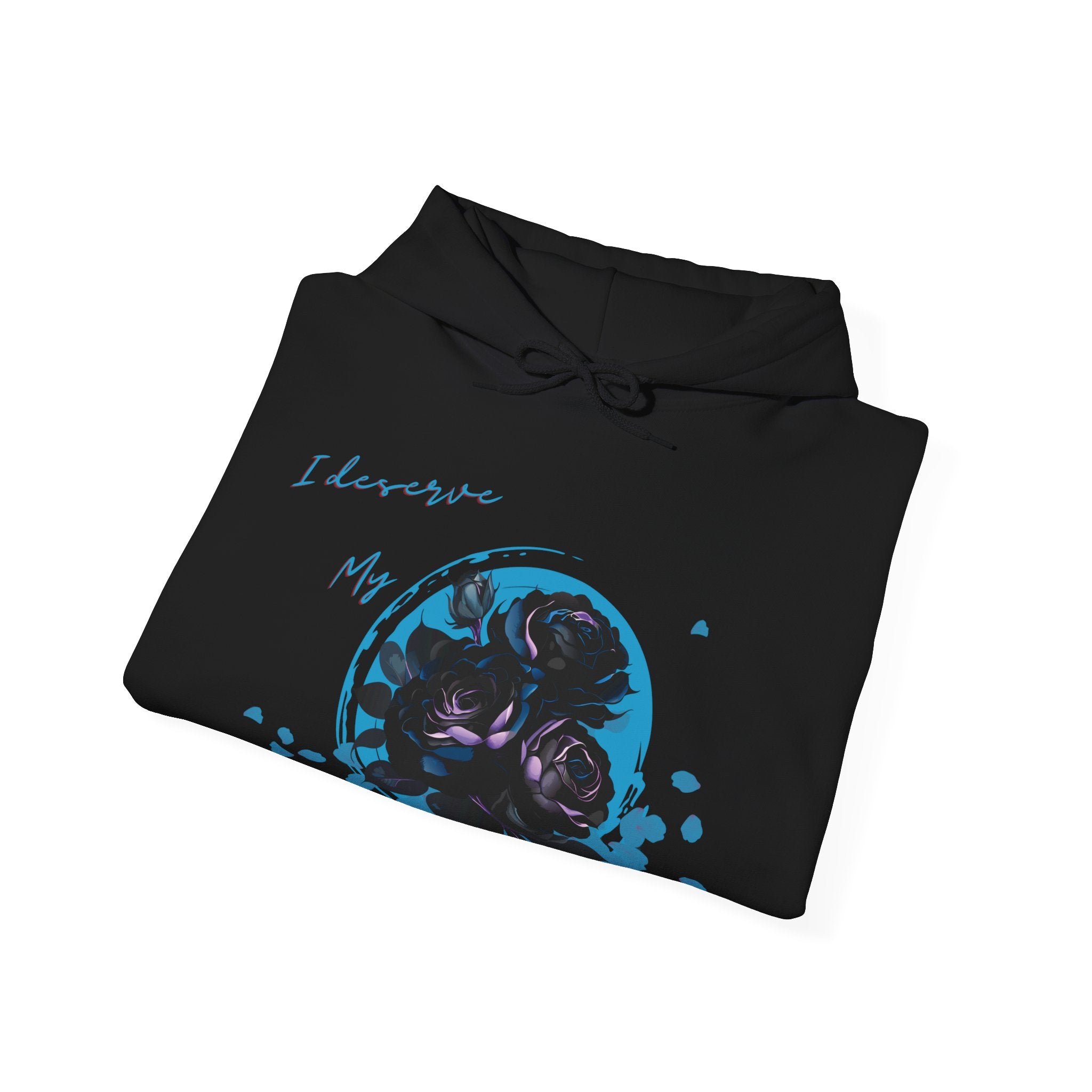 Dorpamine "I Deserve My Flowers" Collection Blue Unisex Heavy Blend™ Hooded Sweatshirt