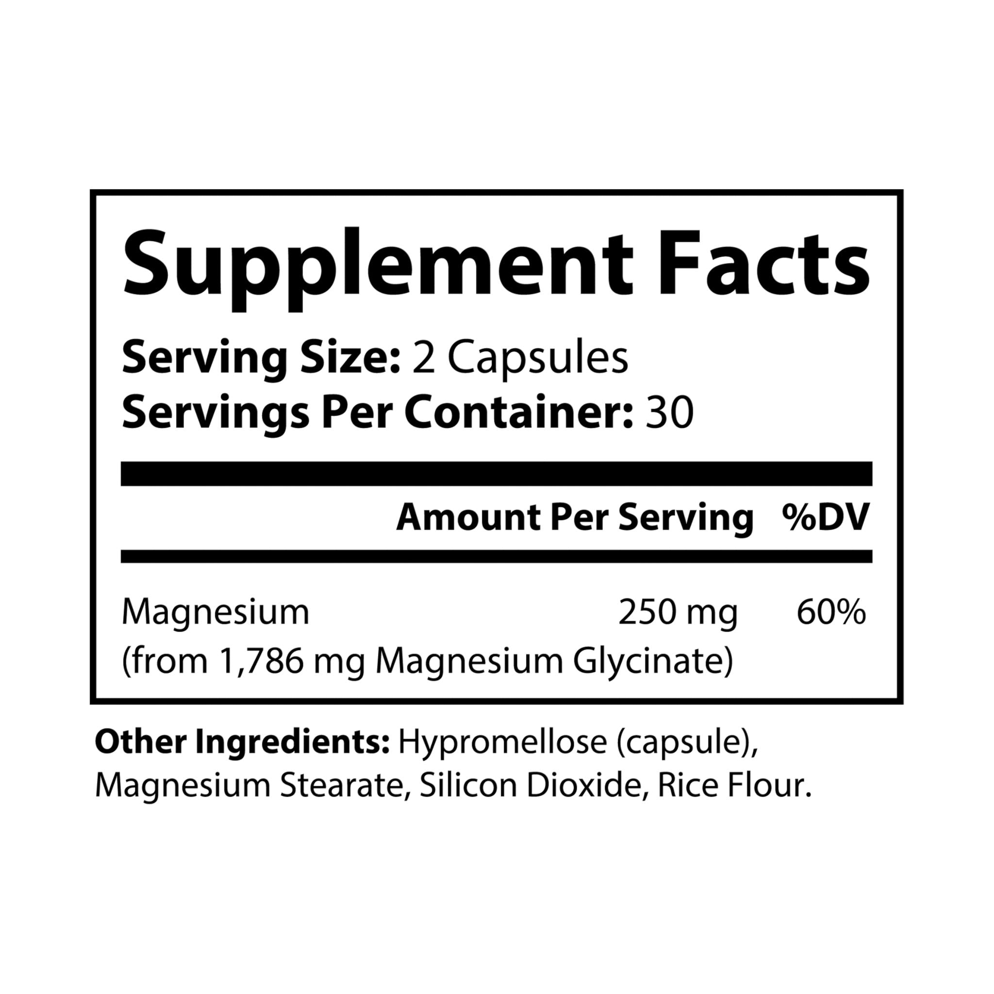 Dorpamine Vitality Magnesium Glycinate Supplement (60 Capsules)