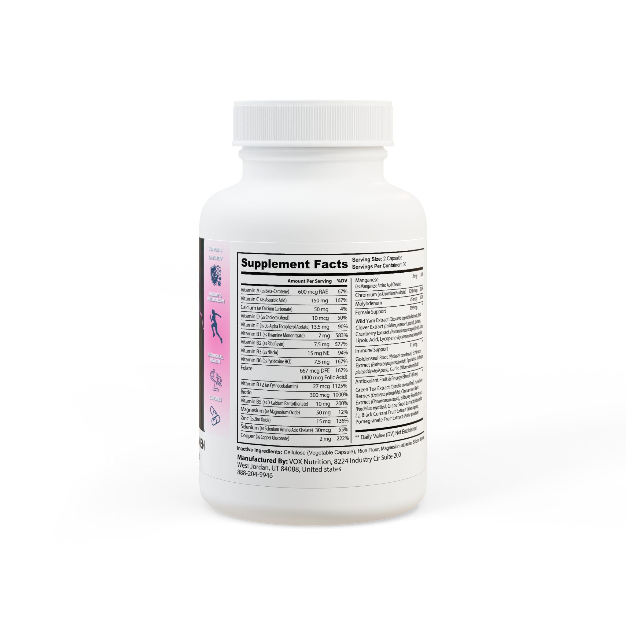 Dorpamine Vitality Multivitamin for Women Supplement (60 Capsules)