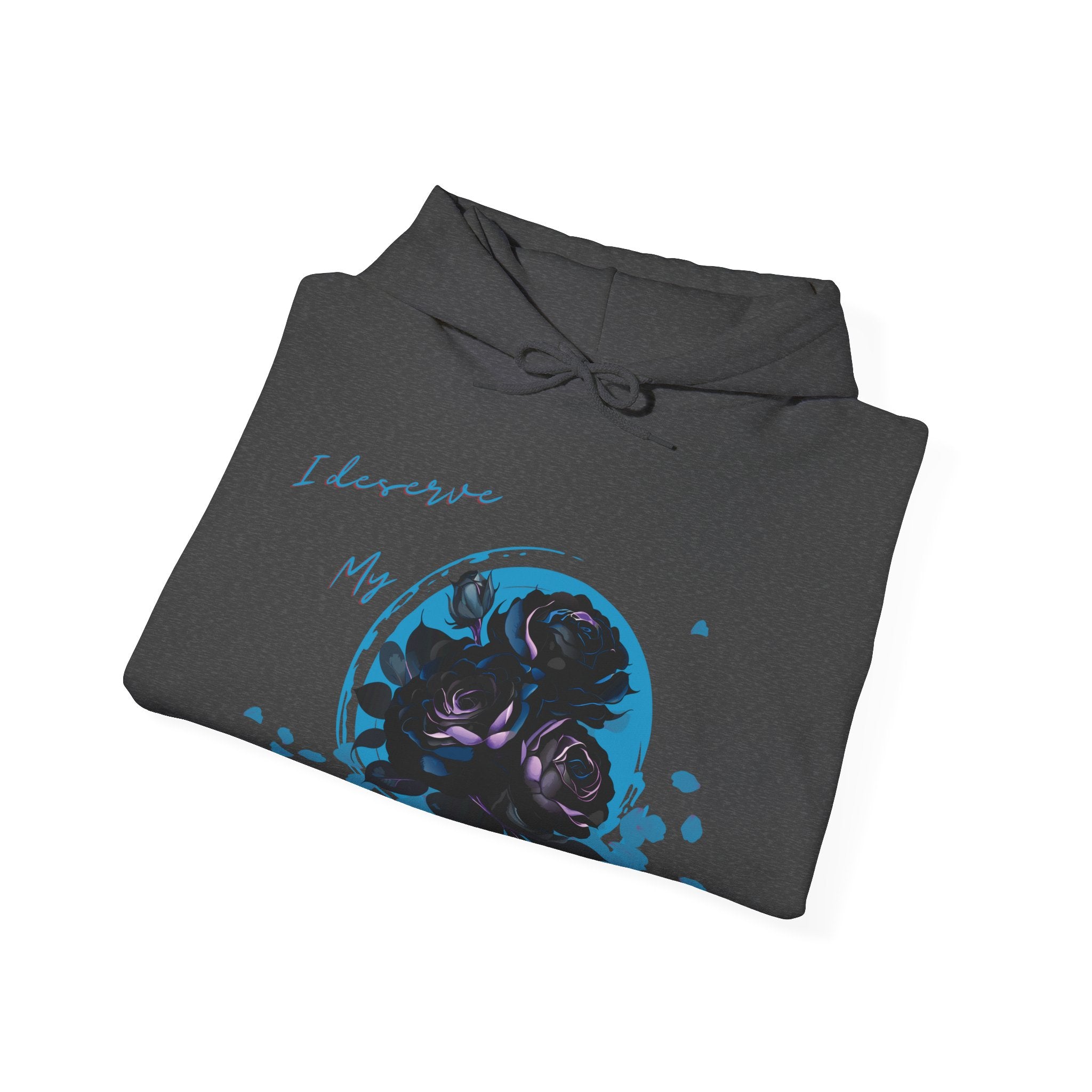 Dorpamine "I Deserve My Flowers" Collection Blue Unisex Heavy Blend™ Hooded Sweatshirt