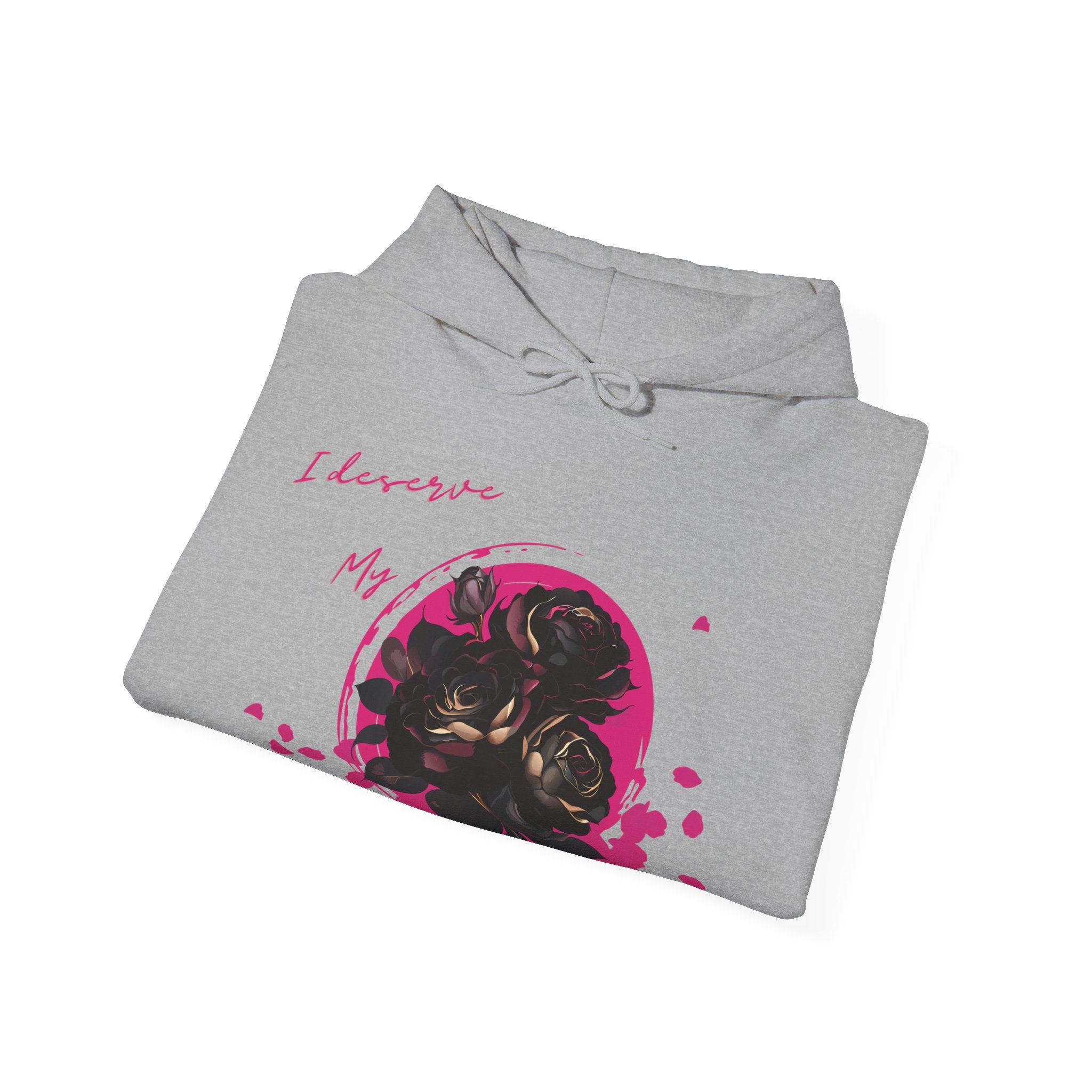 Dorpamine "I Deserve My Flowers" Collection Pink Unisex Heavy Blend™ Hooded Sweatshirt