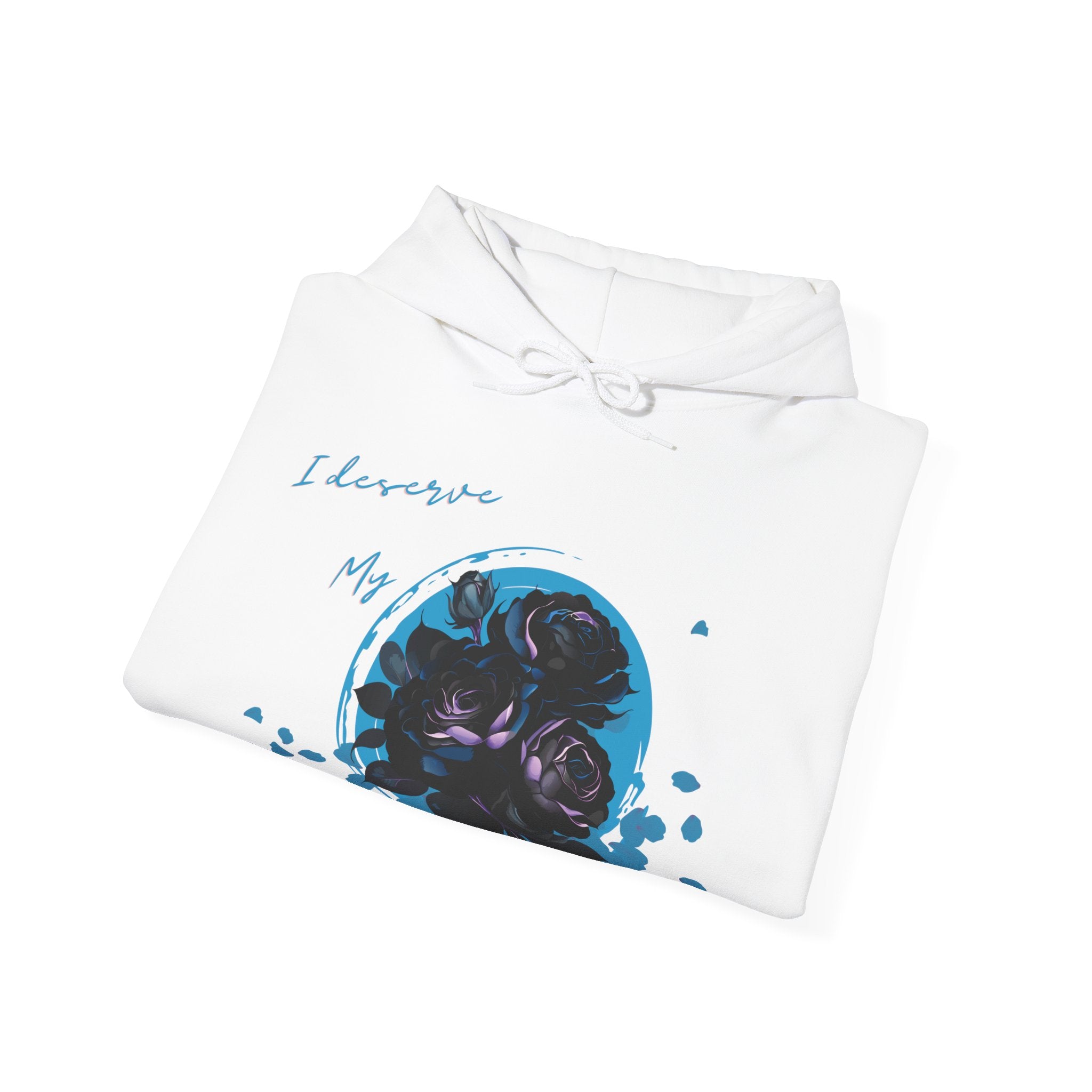 Dorpamine "I Deserve My Flowers" Collection Blue Unisex Heavy Blend™ Hooded Sweatshirt