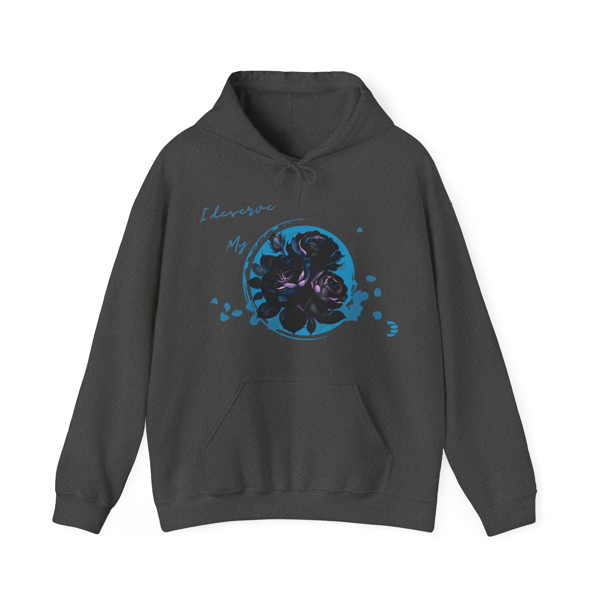 Dorpamine "I Deserve My Flowers" Collection Blue Unisex Heavy Blend™ Hooded Sweatshirt