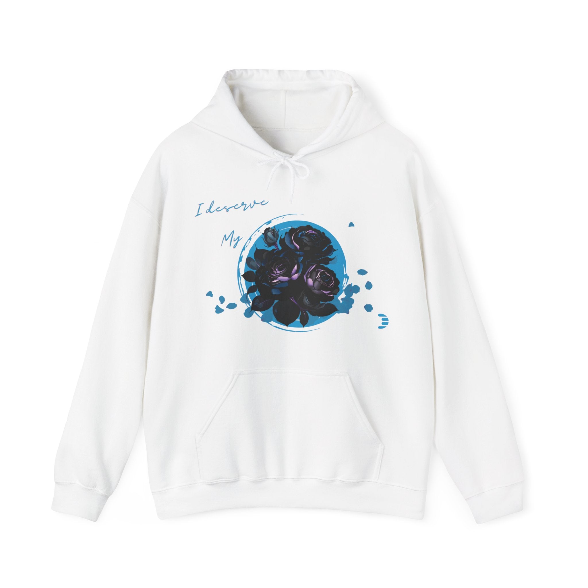 Dorpamine "I Deserve My Flowers" Collection Blue Unisex Heavy Blend™ Hooded Sweatshirt