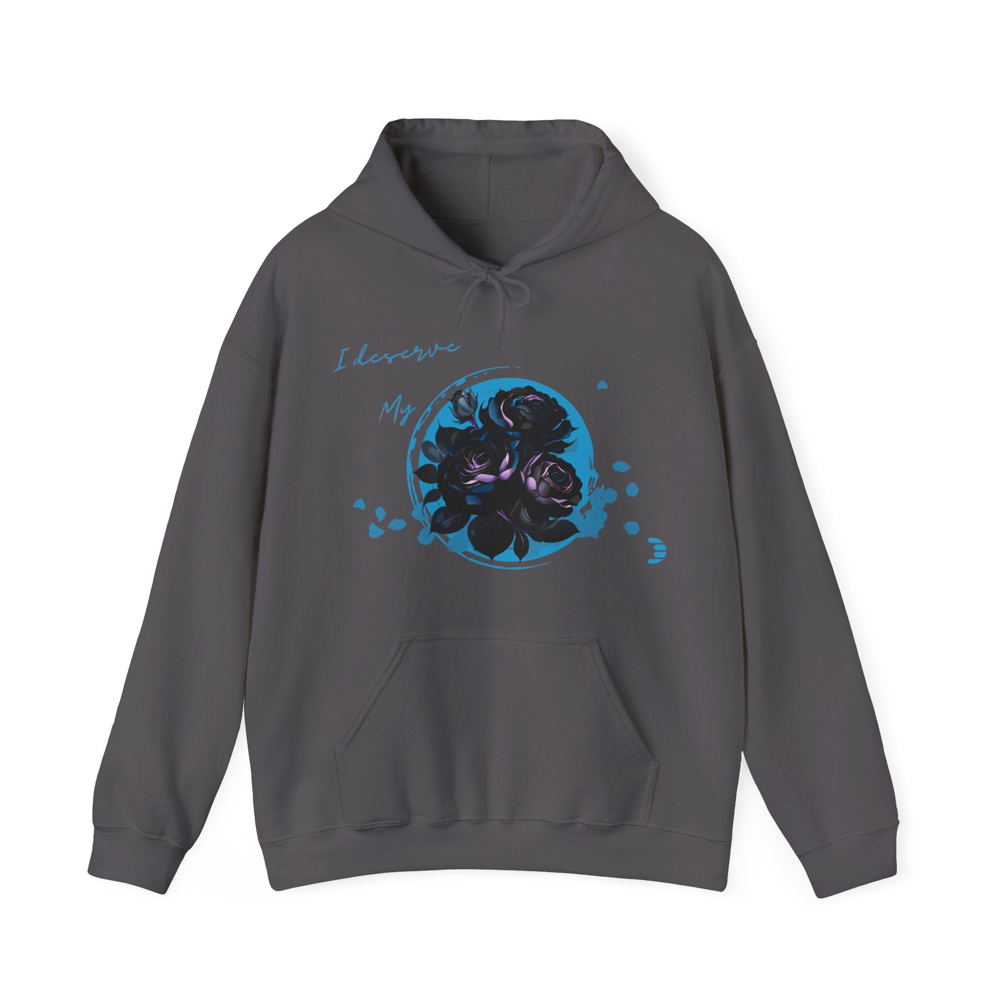 Dorpamine "I Deserve My Flowers" Collection Blue Unisex Heavy Blend™ Hooded Sweatshirt