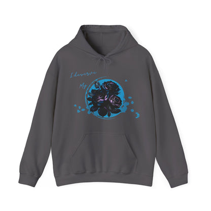 Dorpamine "I Deserve My Flowers" Collection Blue Unisex Heavy Blend™ Hooded Sweatshirt