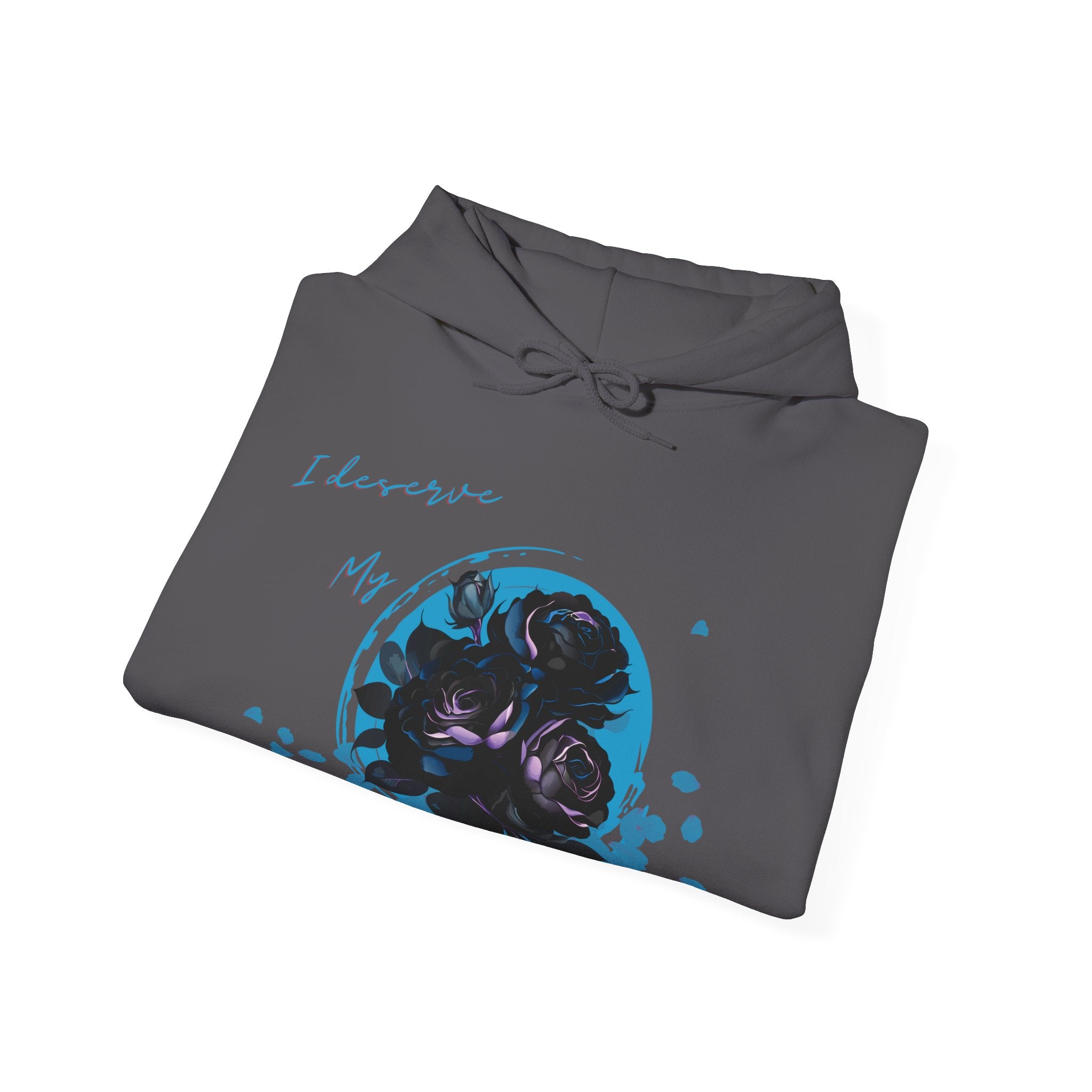 Dorpamine "I Deserve My Flowers" Collection Blue Unisex Heavy Blend™ Hooded Sweatshirt