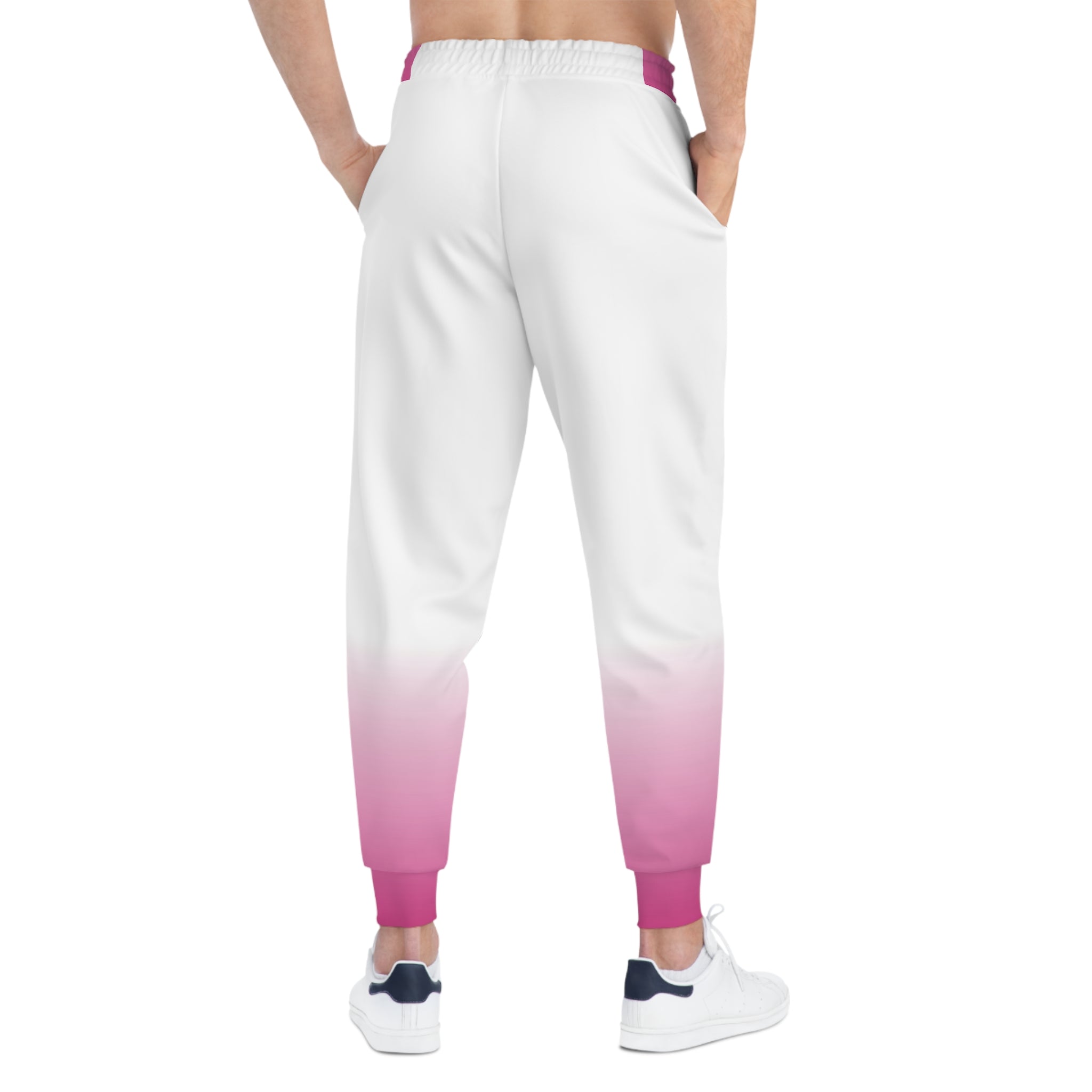 Dorpamine Fusion White and Pink Unisex Athletic Joggers