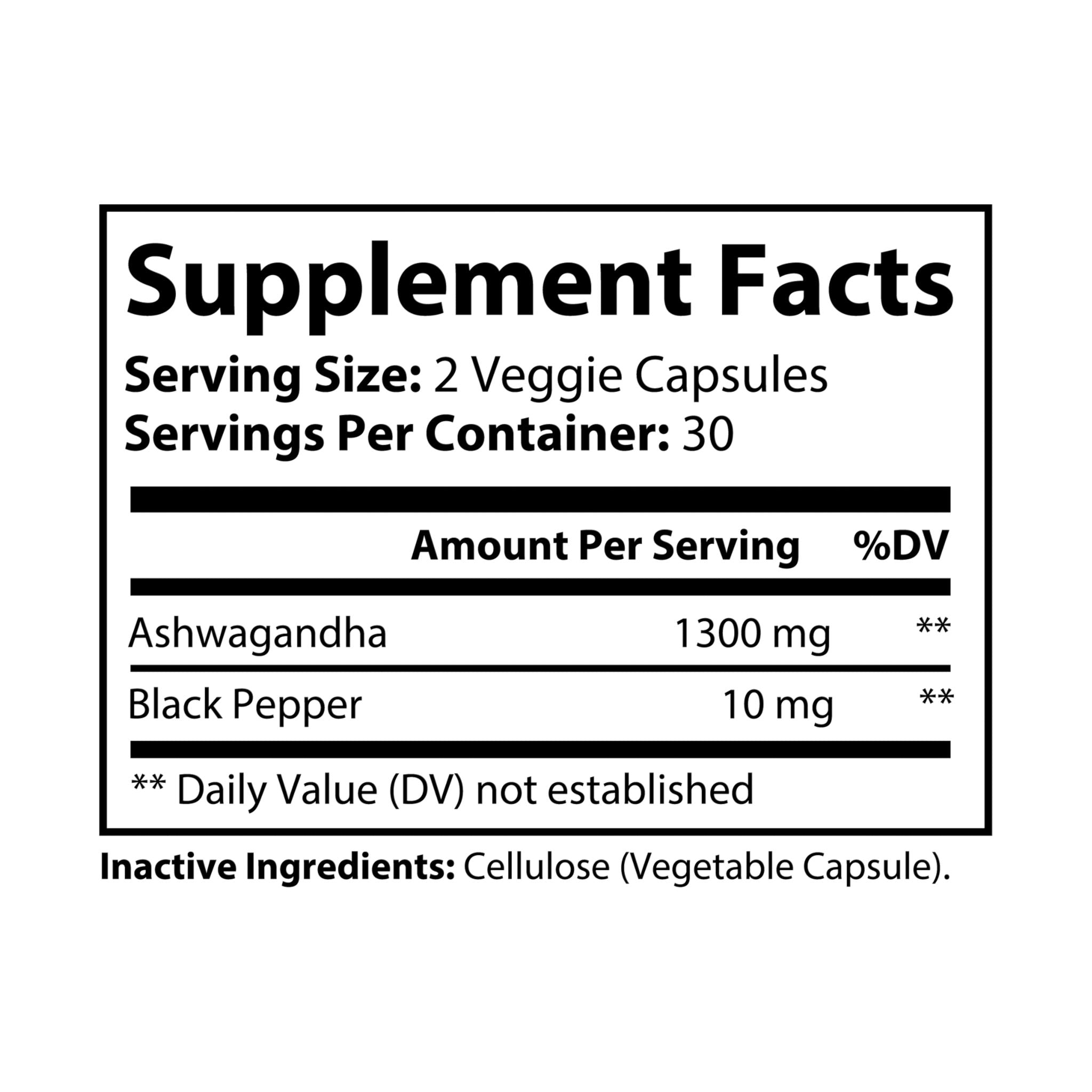 Dorpamine Vitality Ashwagandha and Black Pepper Supplement (60 capsules)