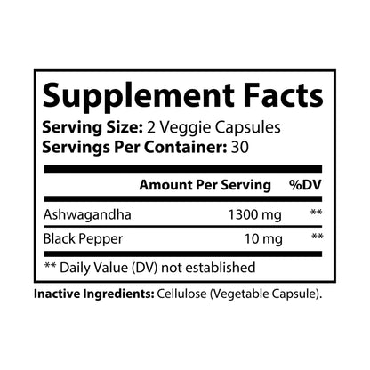 Dorpamine Vitality Ashwagandha and Black Pepper Supplement (60 capsules)