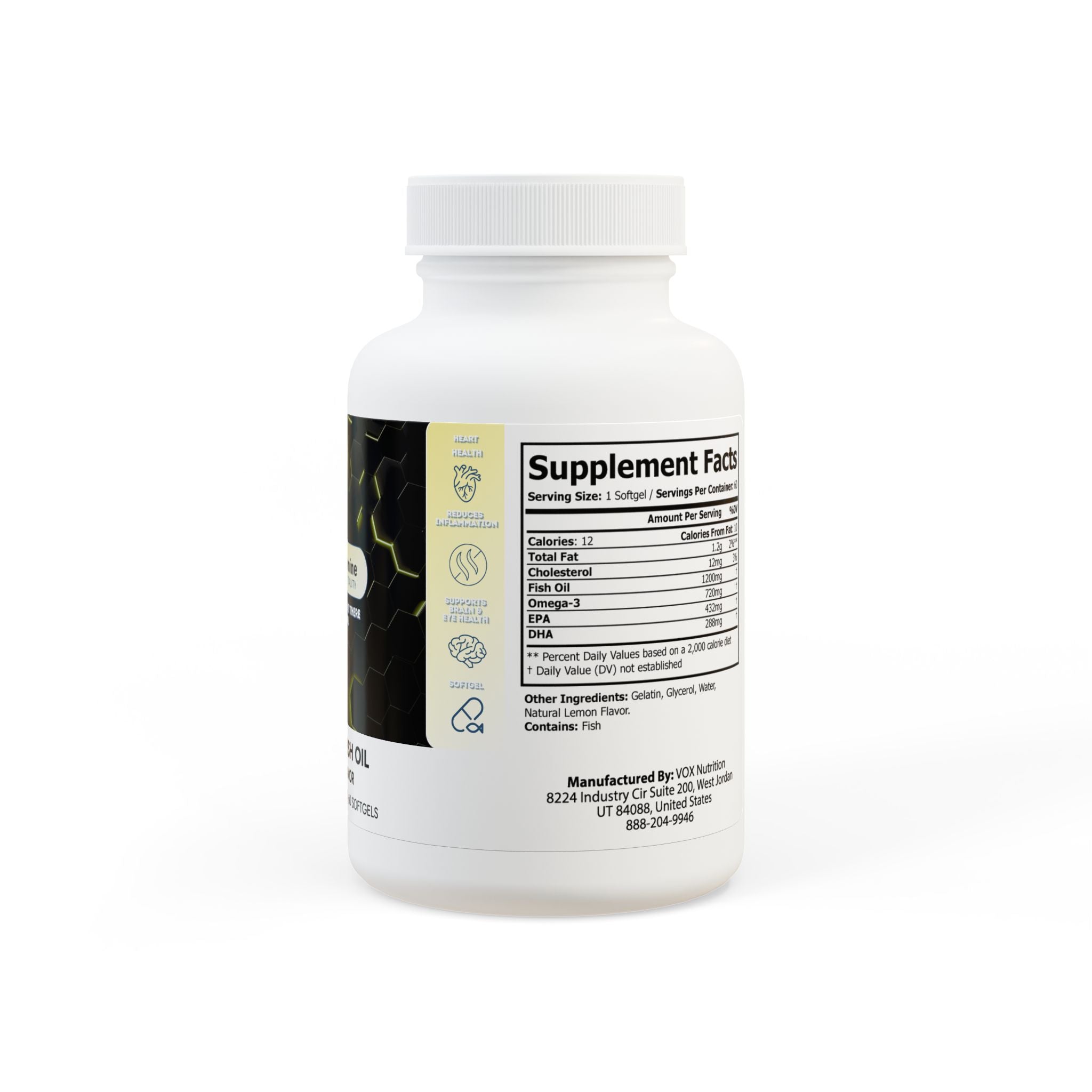 Dorpamine Vitality Omega 3 Fish Oil Supplement (60 Softgels)