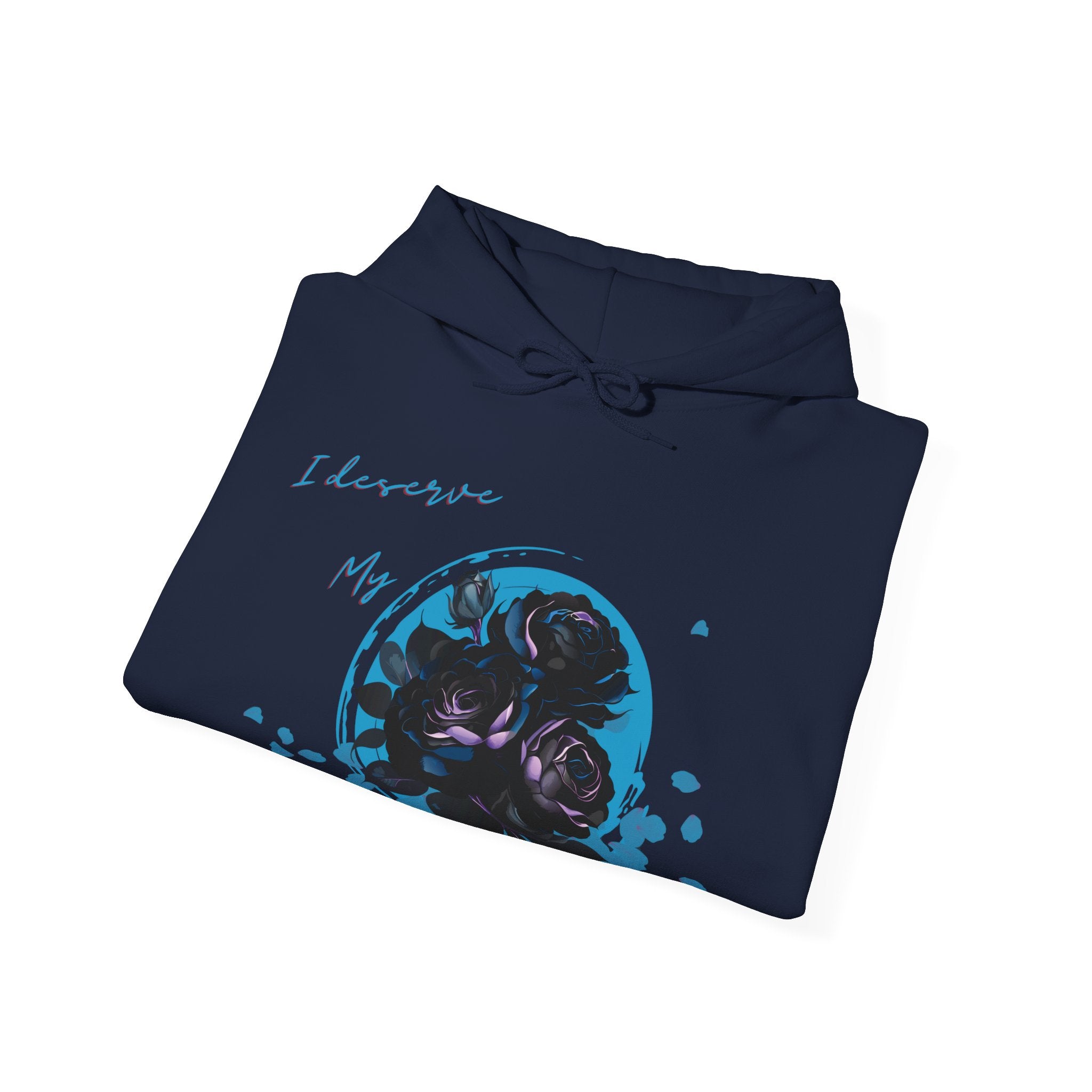 Dorpamine "I Deserve My Flowers" Collection Blue Unisex Heavy Blend™ Hooded Sweatshirt