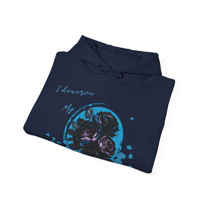 Dorpamine "I Deserve My Flowers" Collection Blue Unisex Heavy Blend™ Hooded Sweatshirt