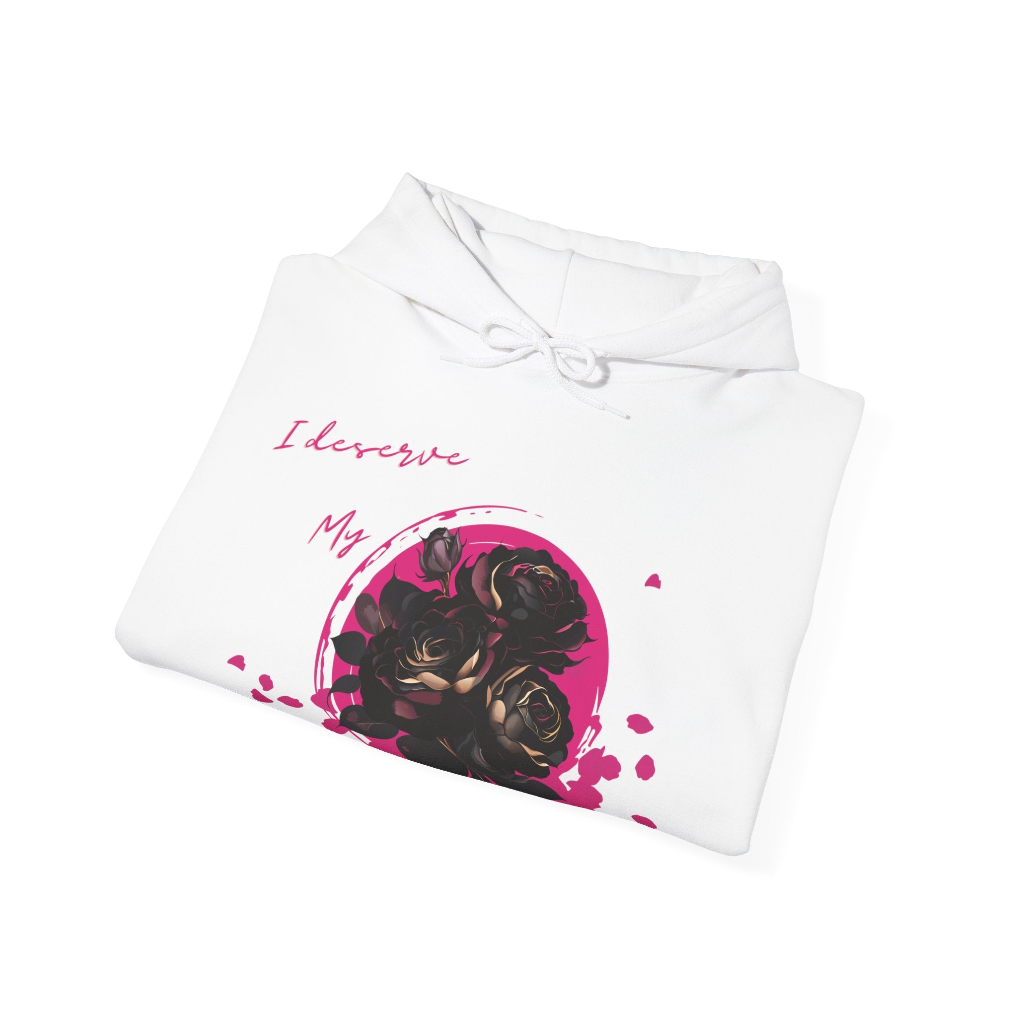 Dorpamine "I Deserve My Flowers" Collection Pink Unisex Heavy Blend™ Hooded Sweatshirt