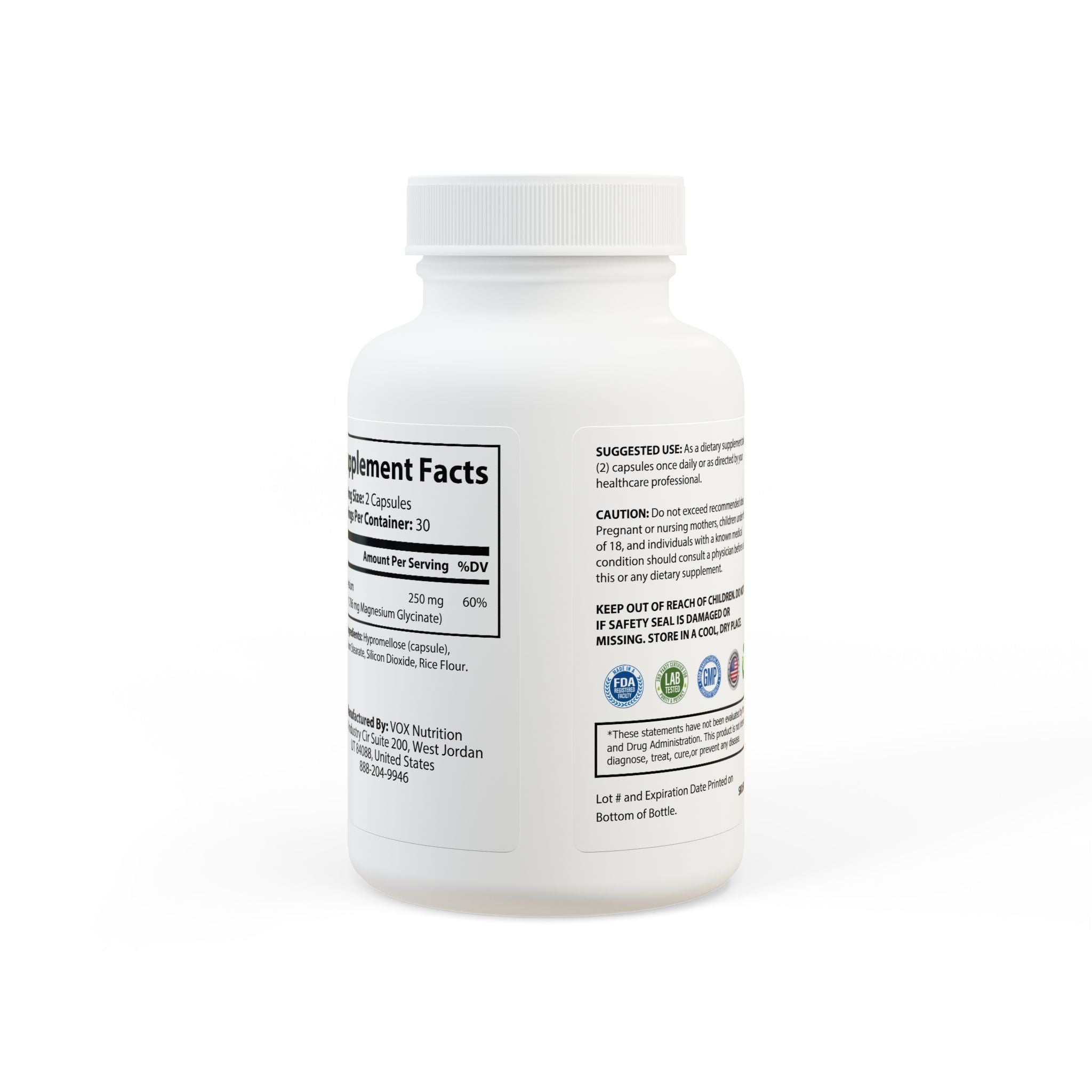 Dorpamine Vitality Magnesium Glycinate Supplement (60 Capsules)
